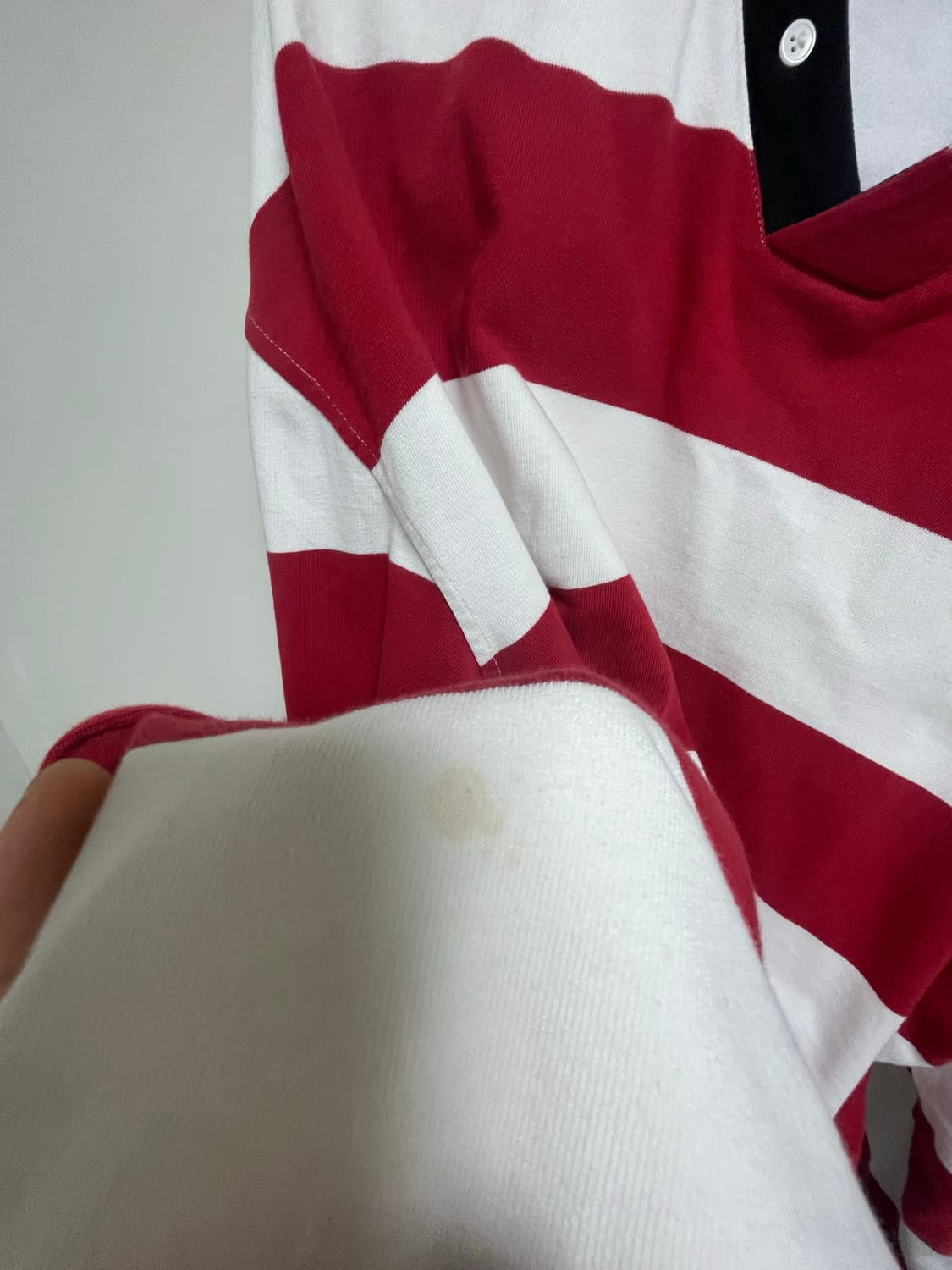 (2사이즈)프로젝트gr 브이넥 폴로 셔츠 레드 상품이미지4