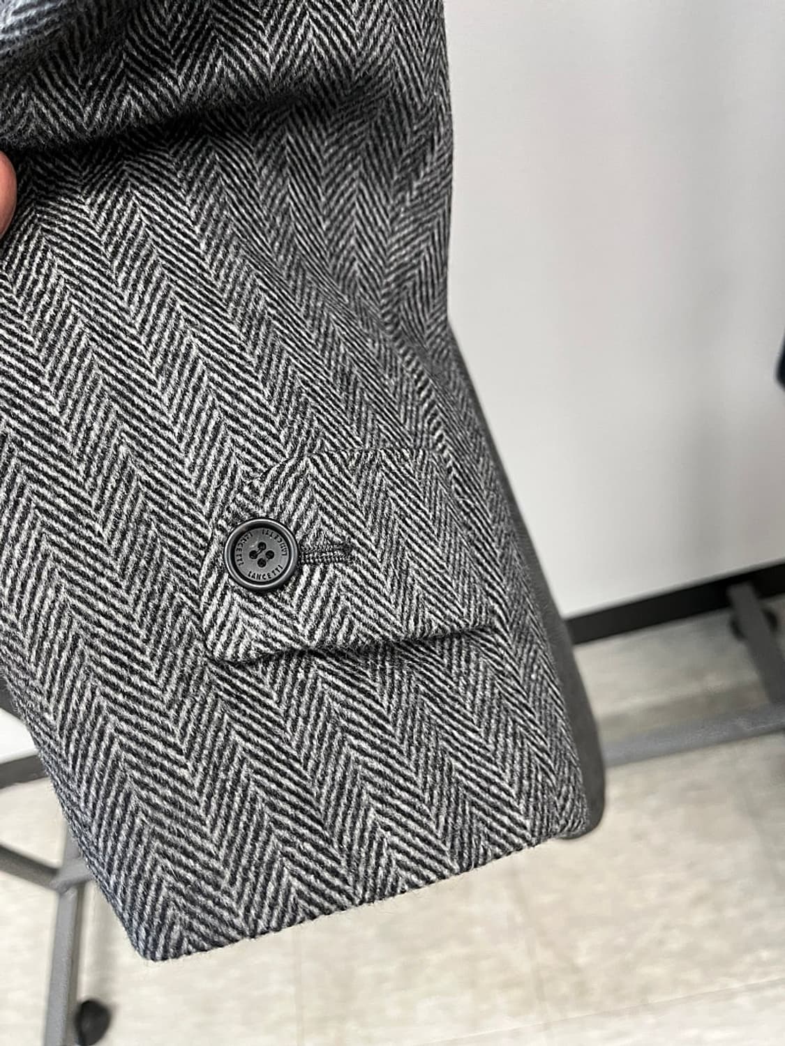 100) 란체티 헤링본 캐시미어 코트  상품이미지3