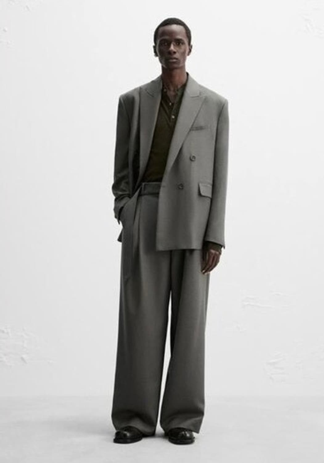 ZARA X Nanushka 더블 버튼 자켓 (그레이 48, 새상품) 상품이미지8