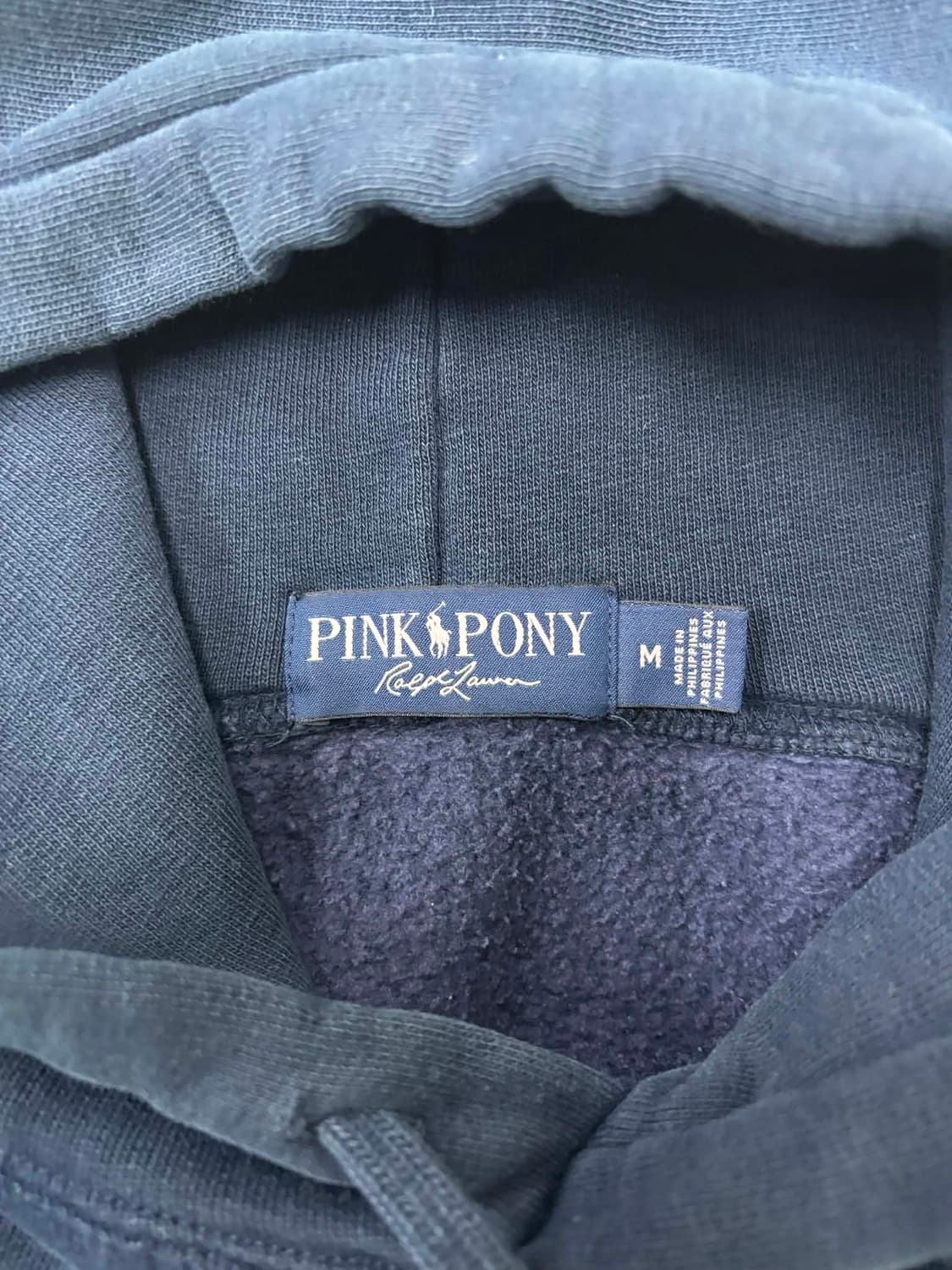 폴로 랄프로렌 핑크 포니 빅로고 네이비 스웨트셔츠 후드티(M) 상품이미지4