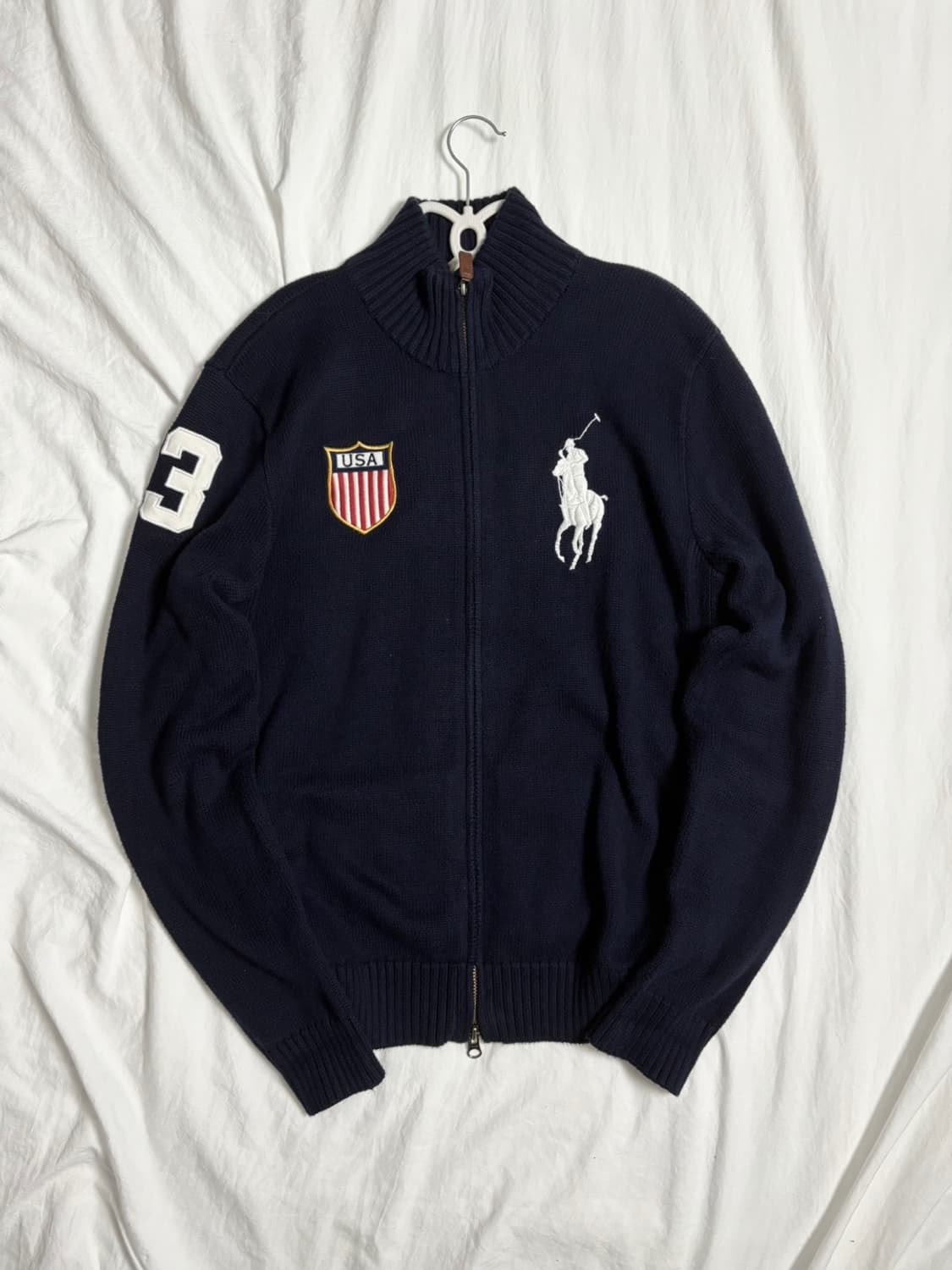 폴로 빅포니 usa 네이비 니트집업 상품이미지3