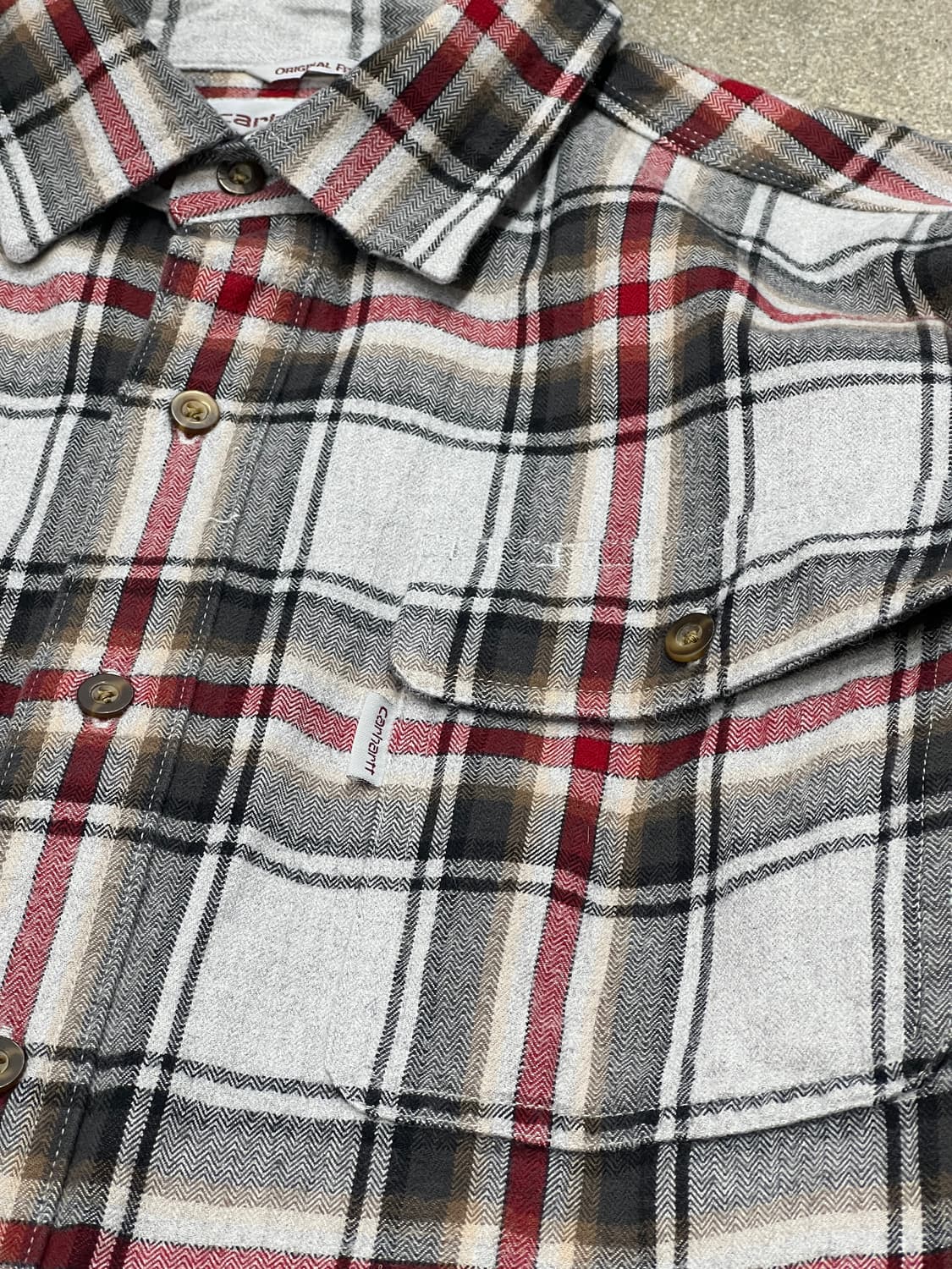 칼하트 기모 체크 셔츠 M 상품이미지4