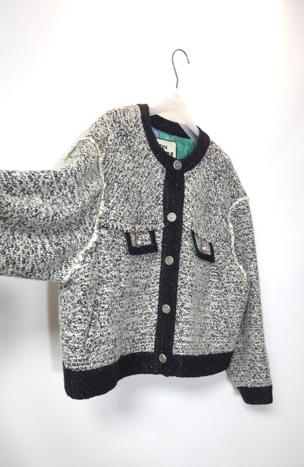 한섬 폼더스토어 보카시 글리터 트위드 자켓 M 사이즈 상품이미지2