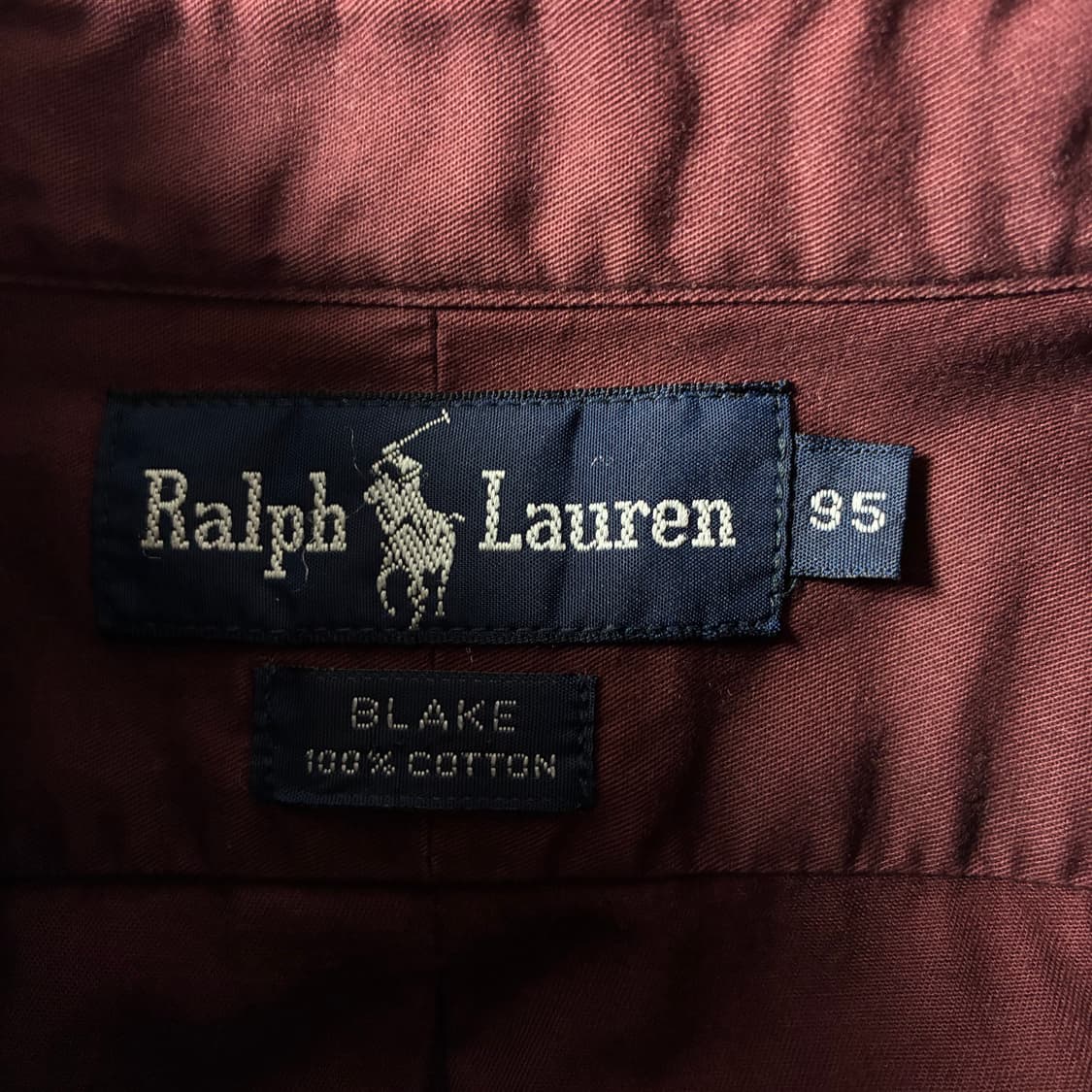 Polo  폴로 랄프로렌 자수 코튼 버건디 셔츠  상품이미지3