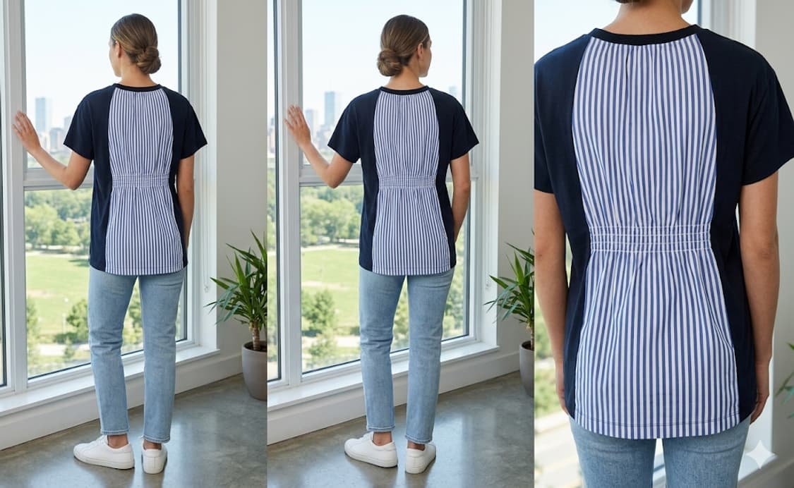 아놀드파마 여성 백 스트라이프 셔링 티셔츠 (L사이즈) 상품이미지2