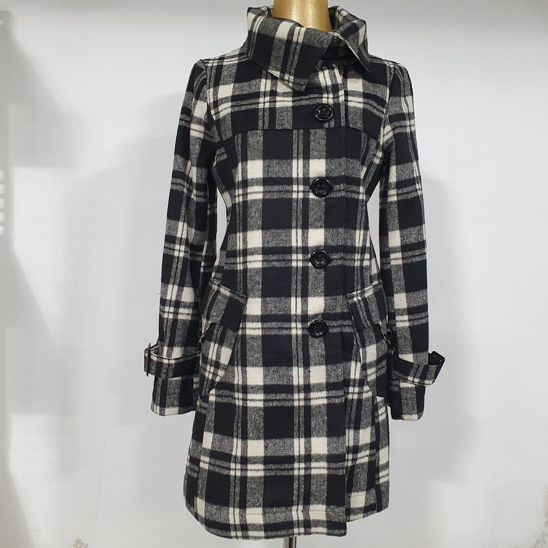 빈티지 체크 코트 y2k 달천깔 아무깔 갸루 모리걸 라떼갸루 상품이미지2