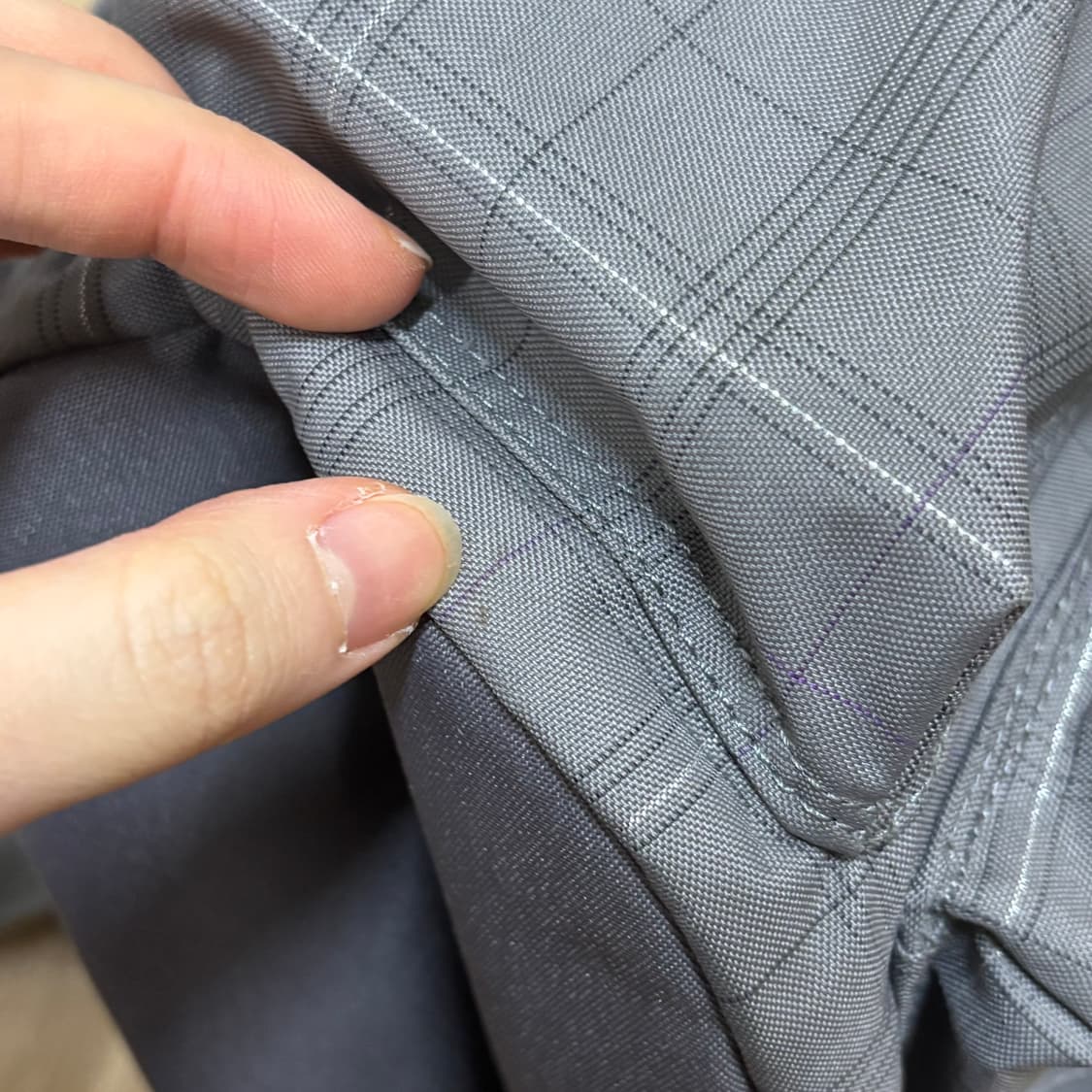 이스트보이 그레이 체크 백팩 배낭 복조리 스트링 가방 일본 모리걸 빈티지 상품이미지9