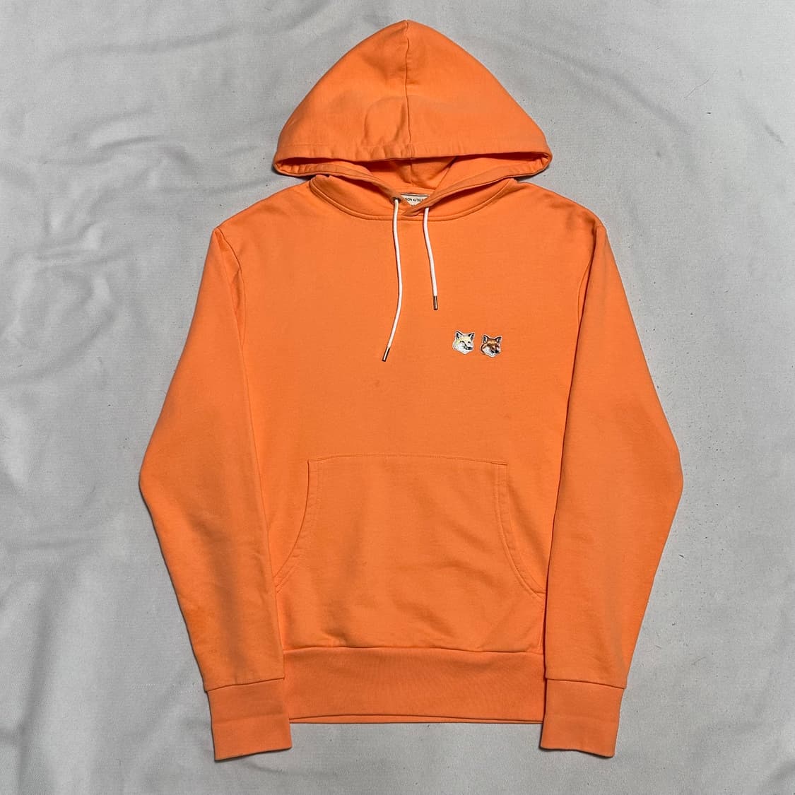 S 메종 키츠네 더블 폭스 헤드 오렌지 후드티 상품이미지2