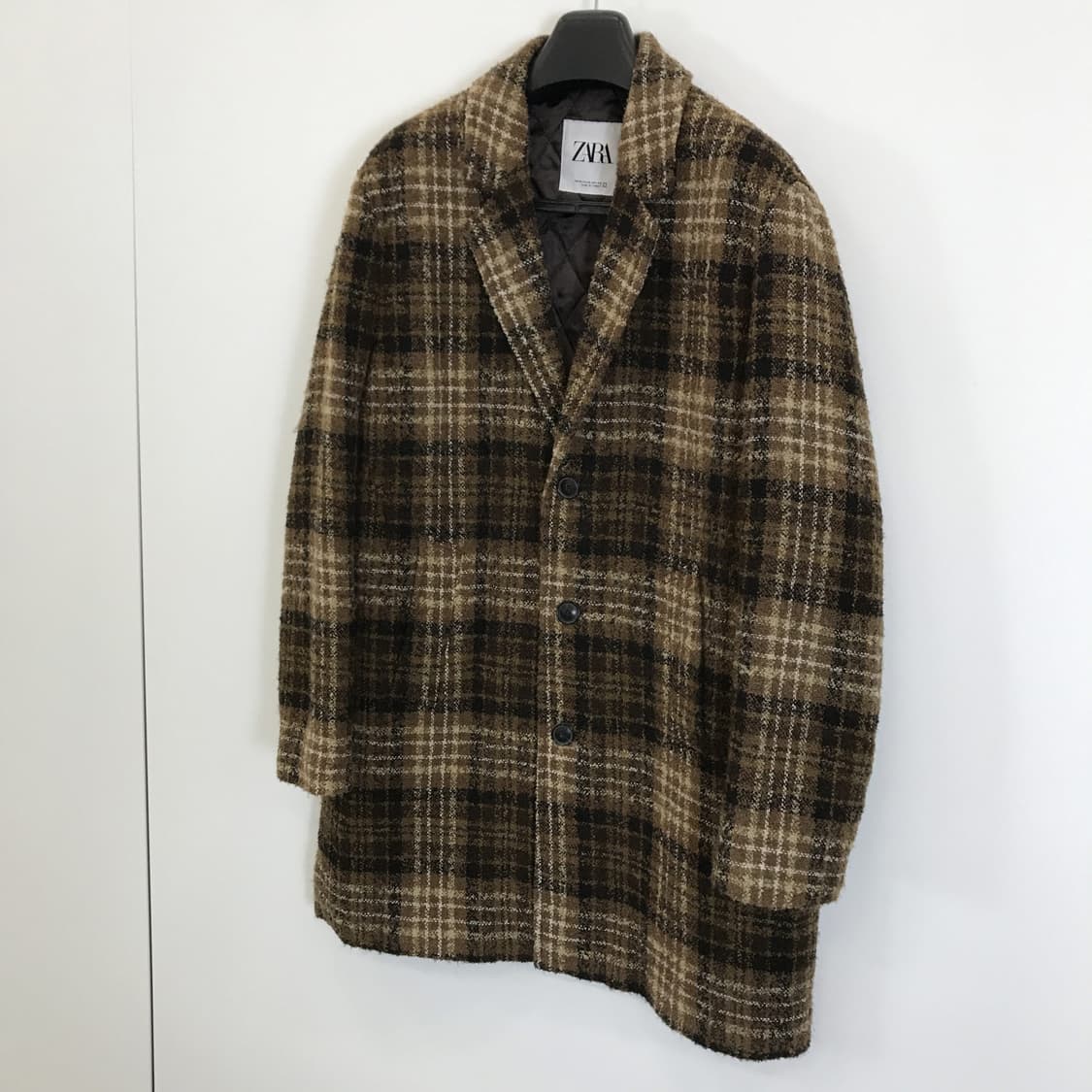 자라 패딩안감 체크 모직코트 [남성XL사이즈] 상품이미지2