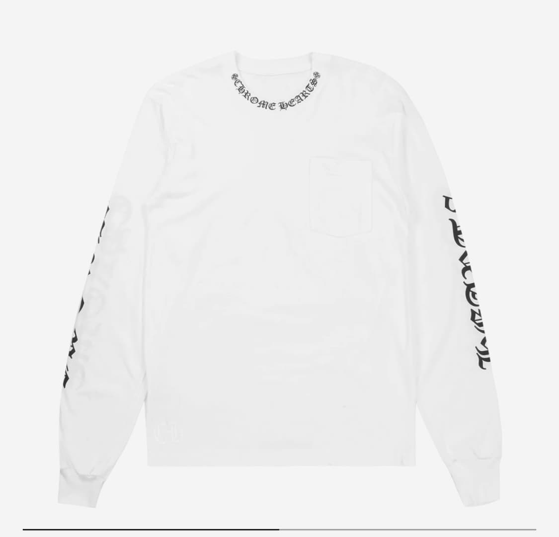 [XL]크롬하츠 넥 로고 롱슬리브 화이트 상품이미지1