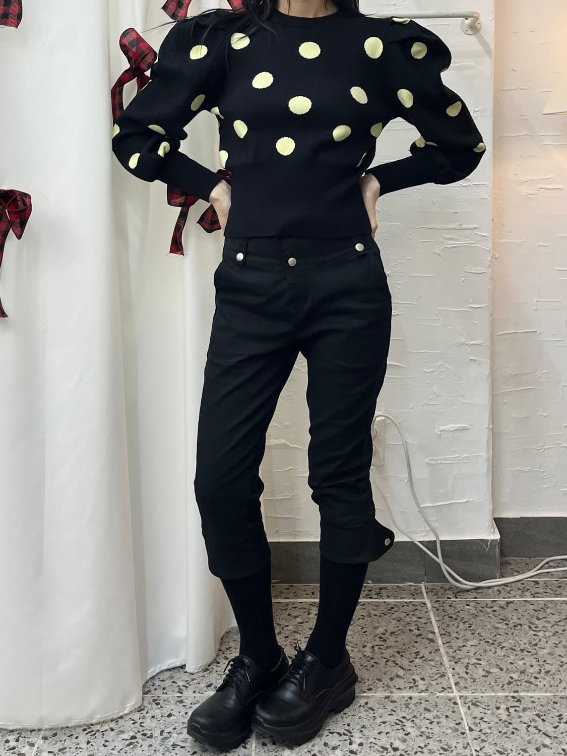 polka puff knit 상품이미지4