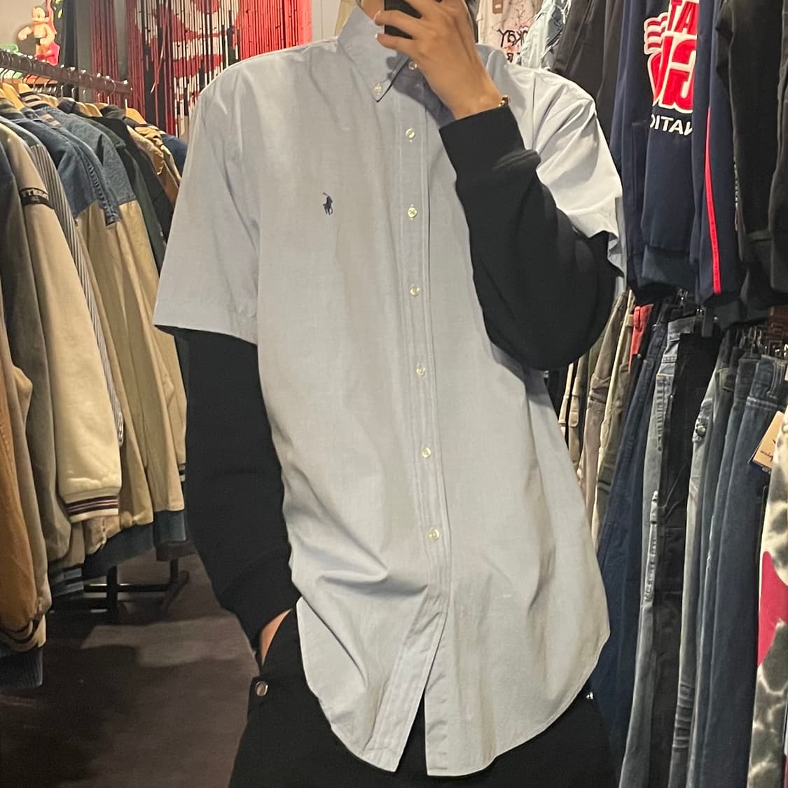 [IM] polo 폴로 라이트그레이시 블루 반팔셔츠 상품이미지4