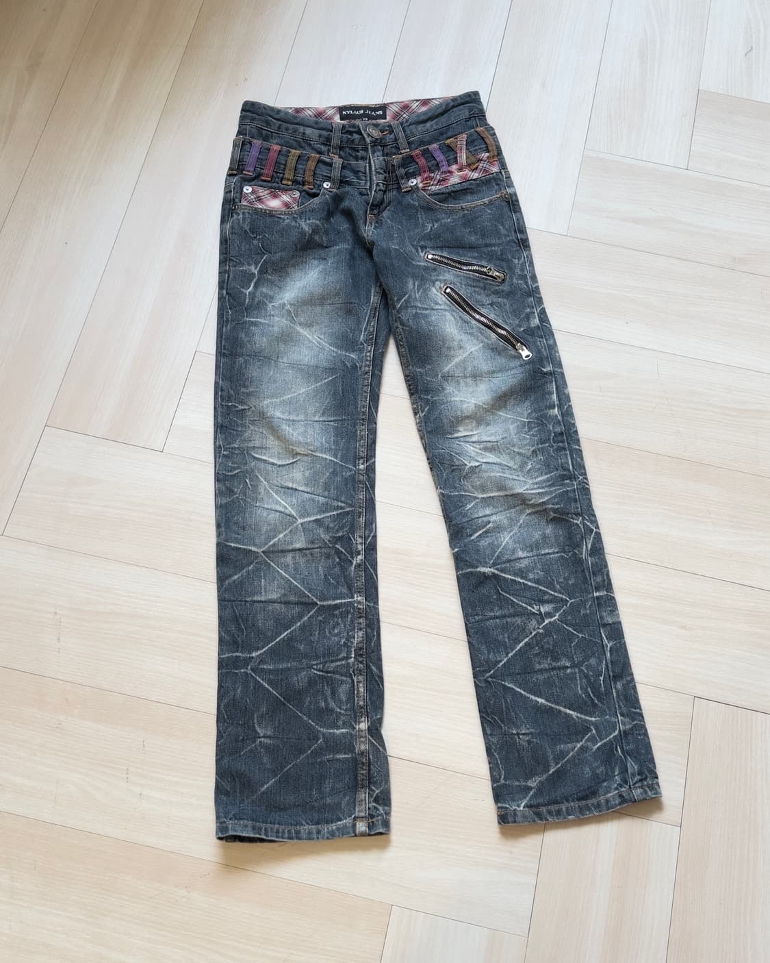 [NYLAUS] double-waist denim pants(check) 상품이미지6