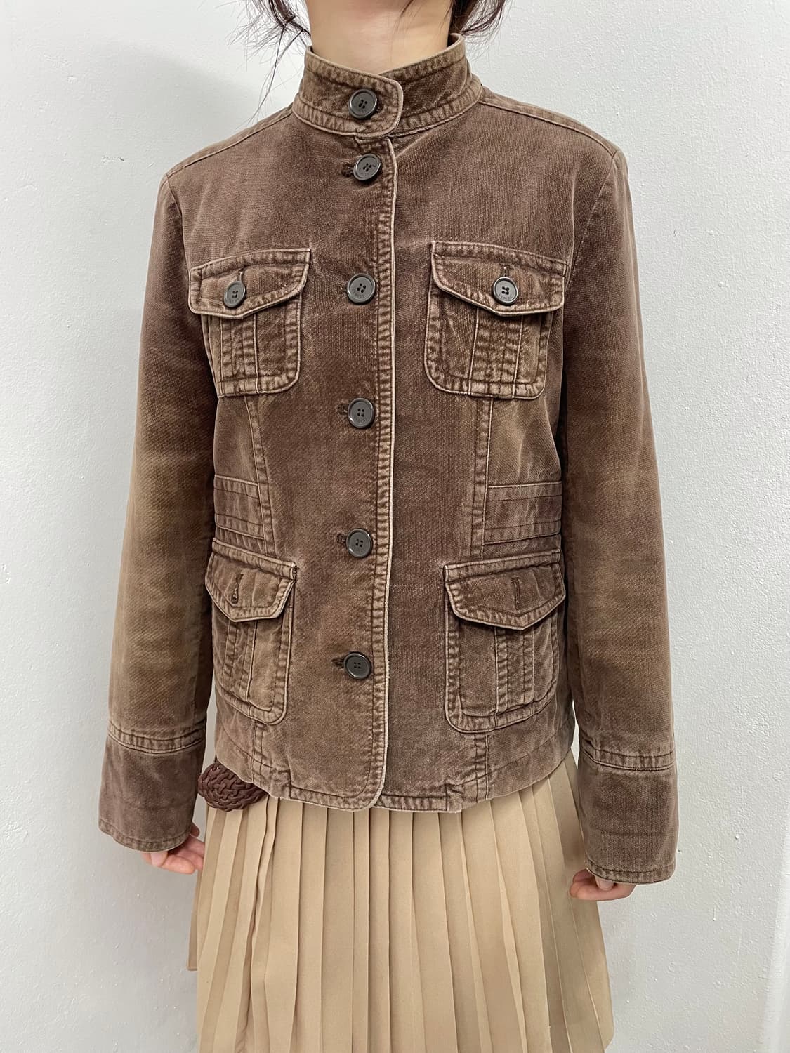 브라운 너드모리 버튼 자켓  상품이미지5