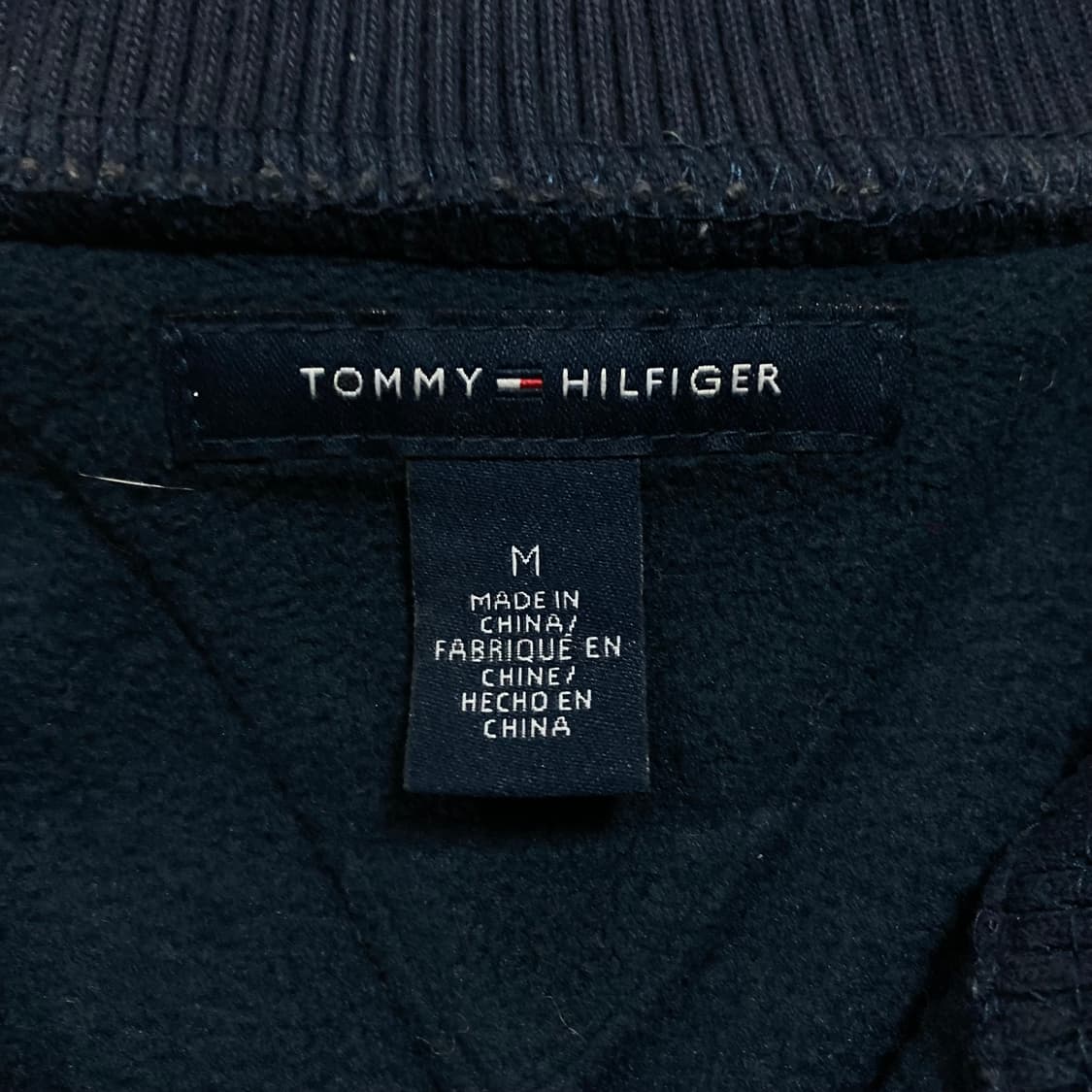 타미힐피거 스몰 로고 네이비 플리스 집업 상품이미지3