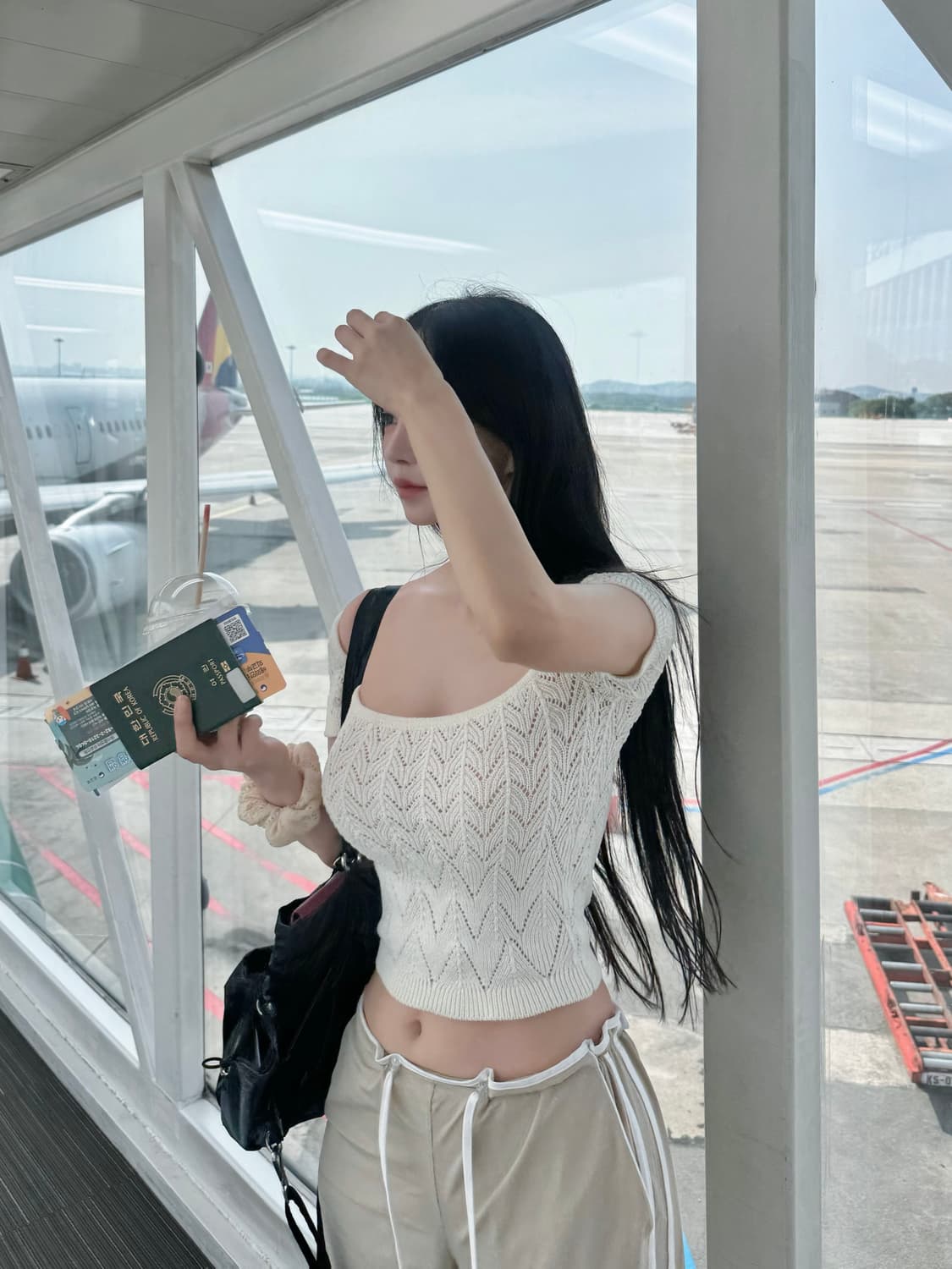 카인다미 스퀘어넥 물결 니트 크림 상품이미지7