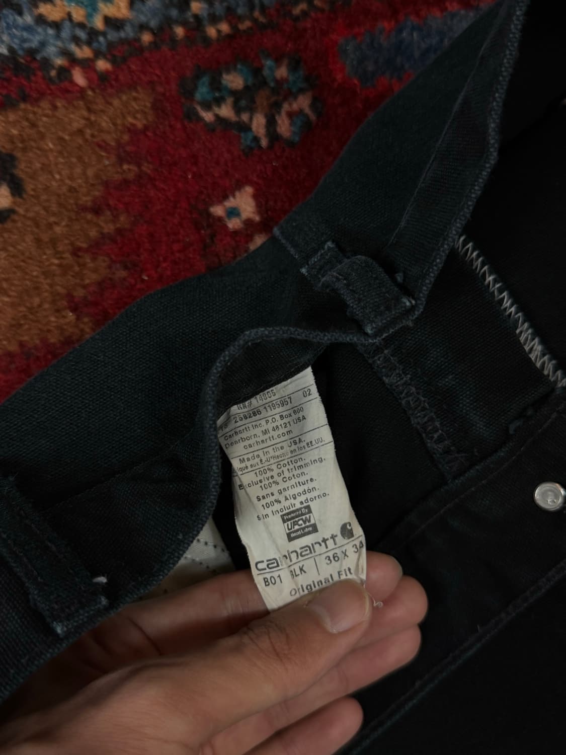 OG USA Made 칼하트 B01 더블니 블랙 칼하트 썩블니 좀비 상품이미지9
