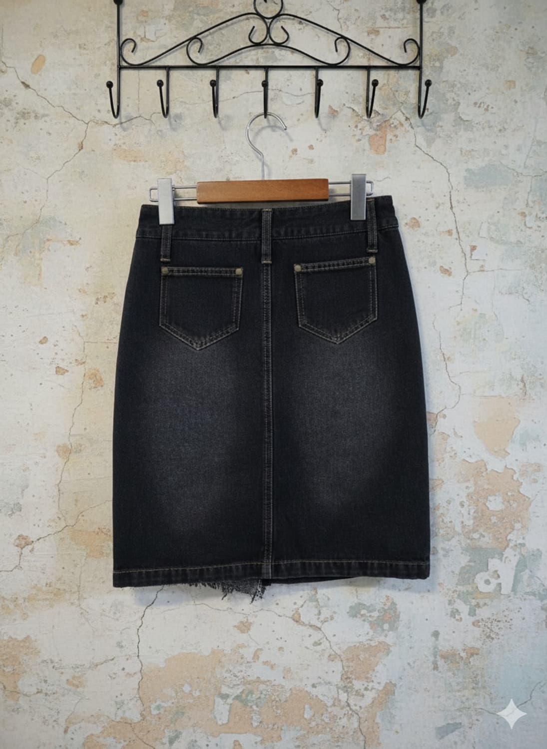 BIEMME COLLEZIONE 데님 미니스커트 블랙 S 상품이미지2