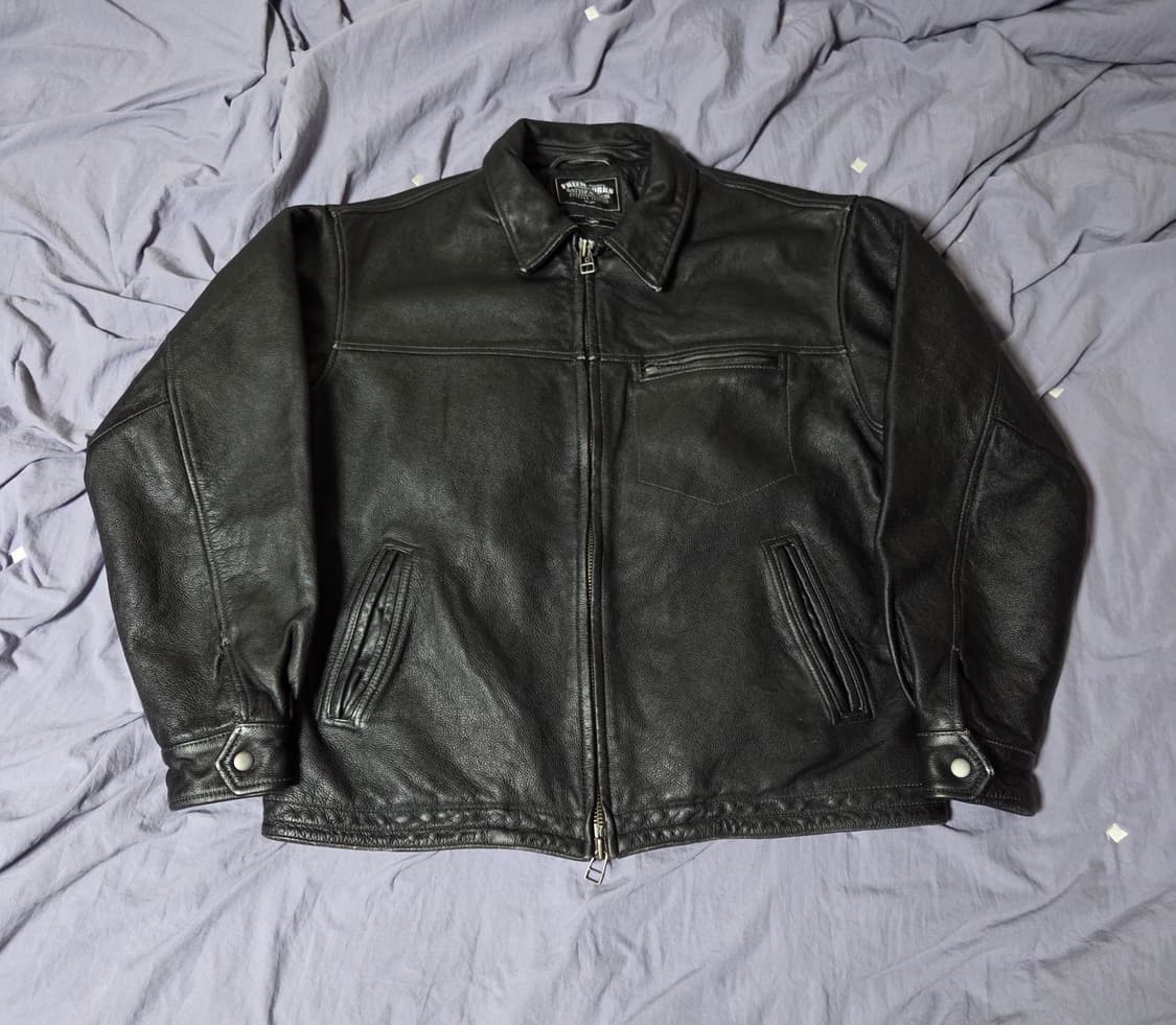 프리즘웍스 디스트로이드 레더 라이더 자켓 워시드 블랙 L 상품이미지3