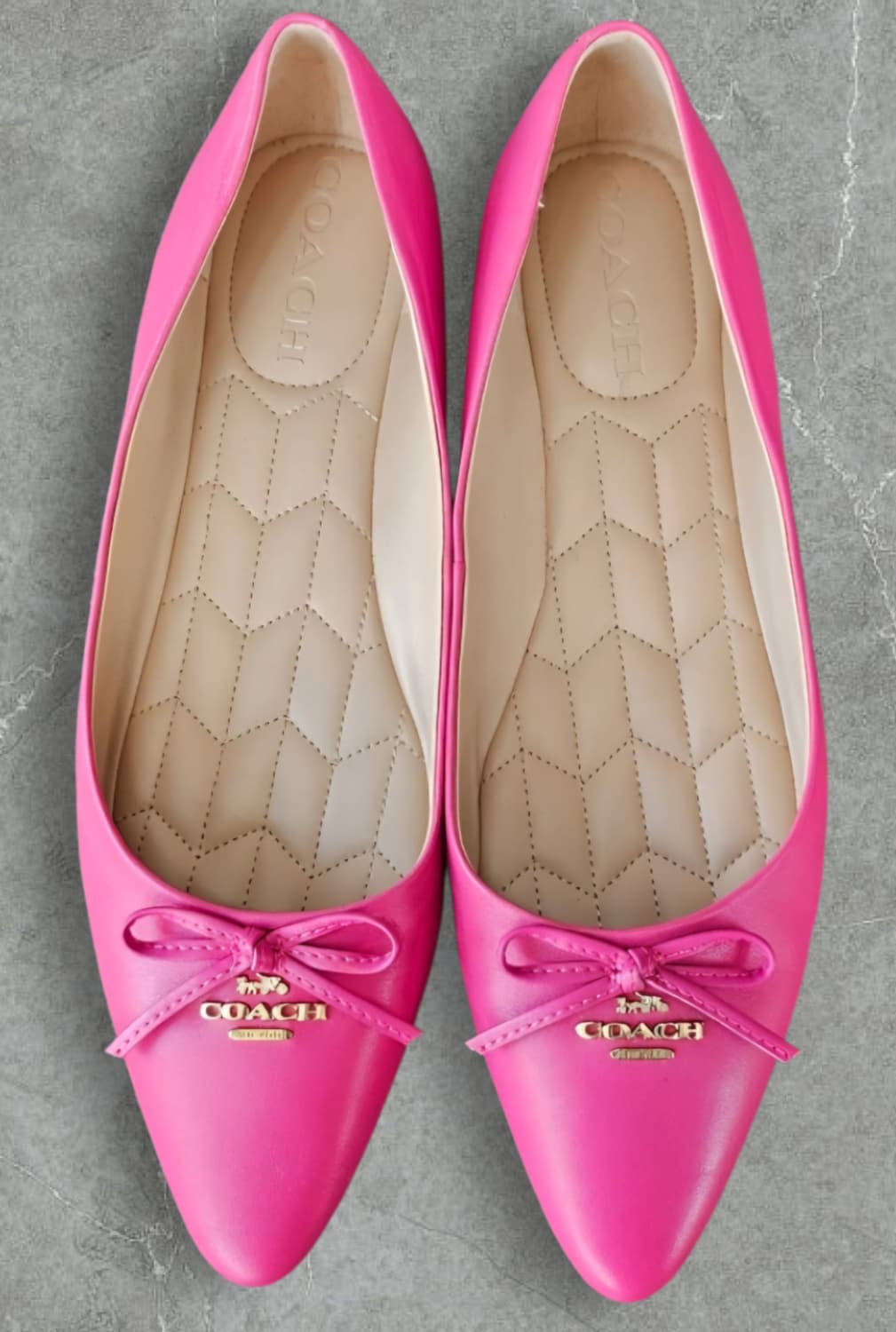 코치 COACH 리본 발레리나 플랫슈즈 핫핑크 245 새상품급 상품이미지1