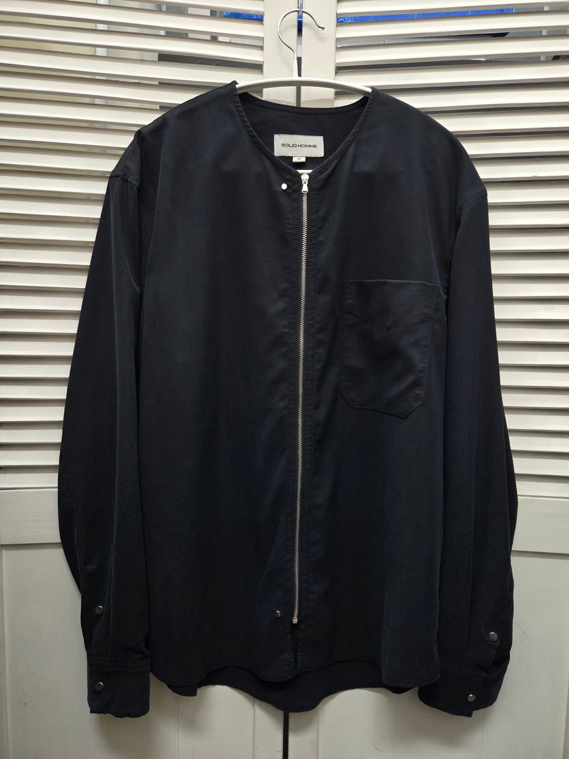 솔리드옴므 노카라 집업 자켓 상품이미지1