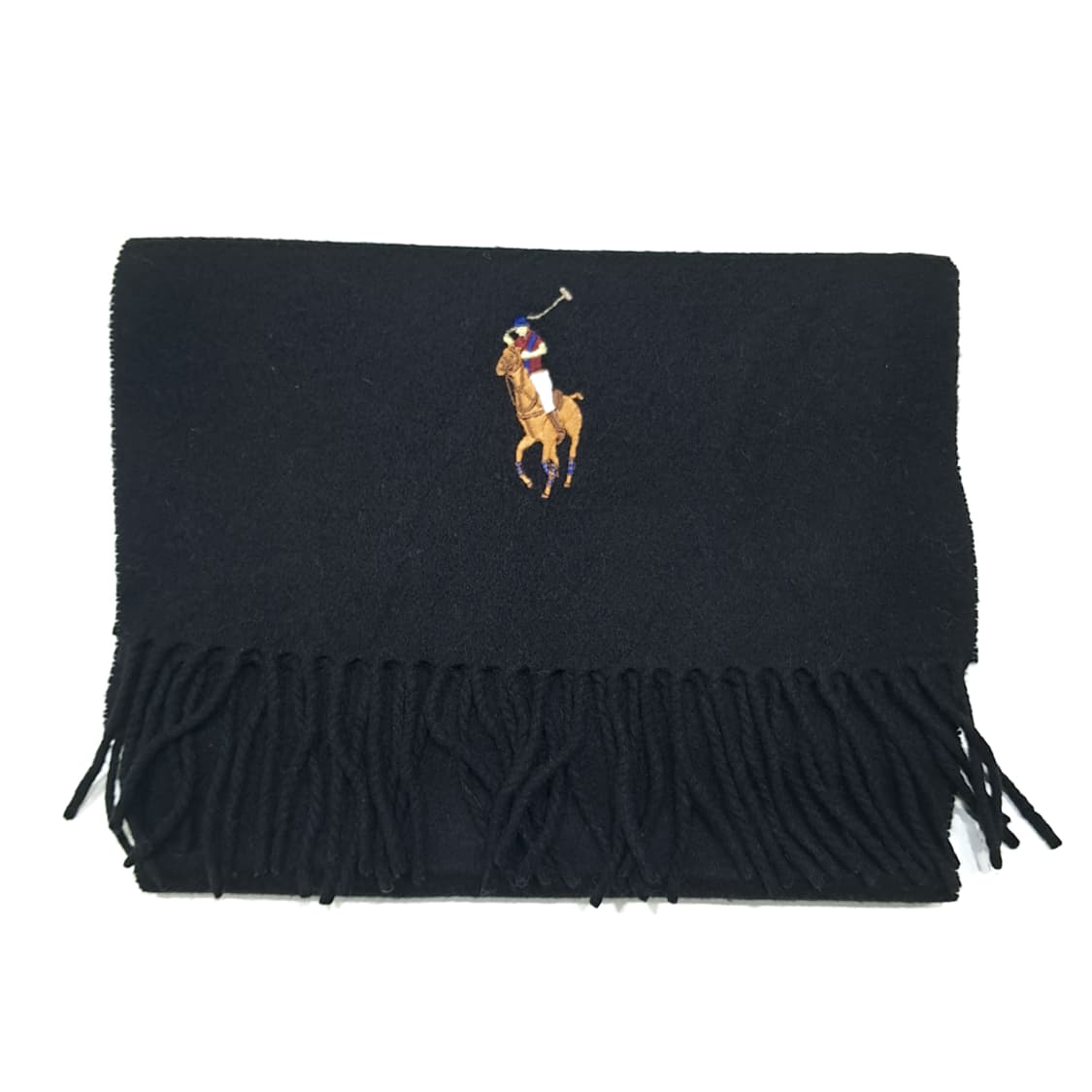 MX573 폴로 00s 이태리판 램스울 빅포니 블랙 머플러 목도리 상품이미지7