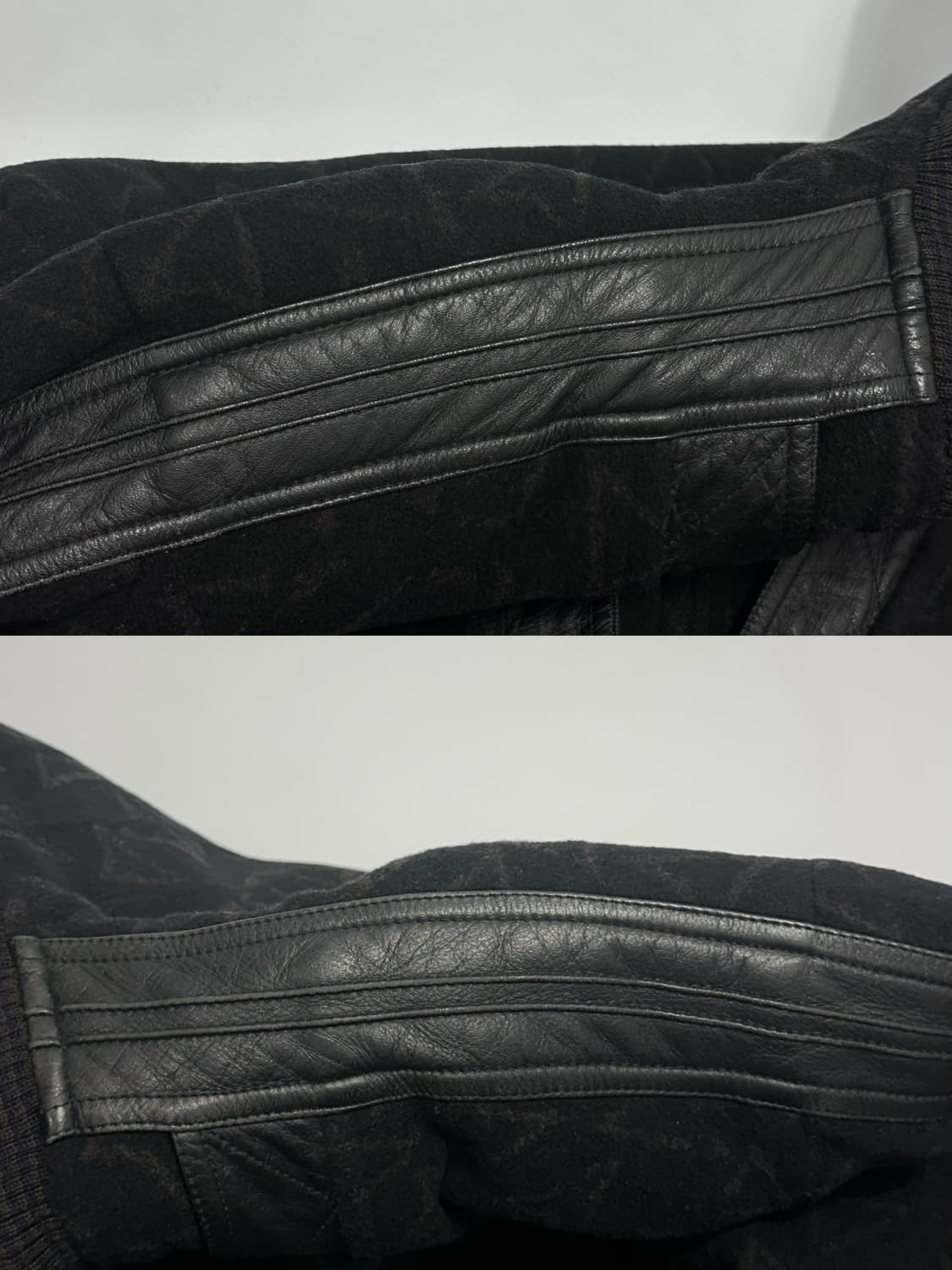 Redford 가죽 배색 모직 블루종 자켓 상품이미지7