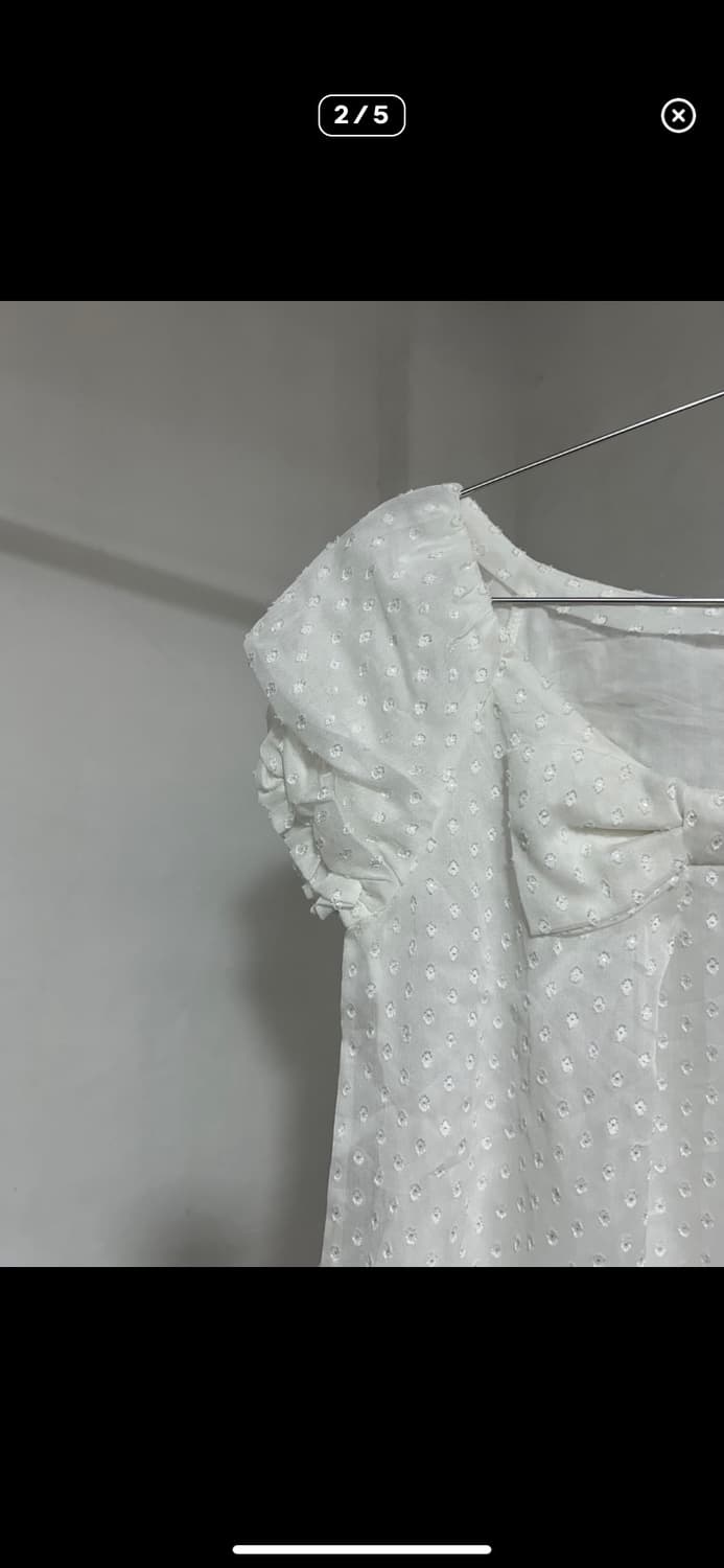 도트 리본 화이트 블라우스 일본 빈티지 상품이미지2
