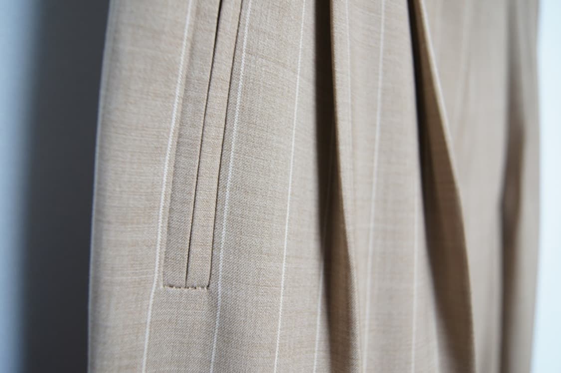 Max Mara 정품 스트라이프 핀턱 슬랙스 베이지 40 상품이미지4