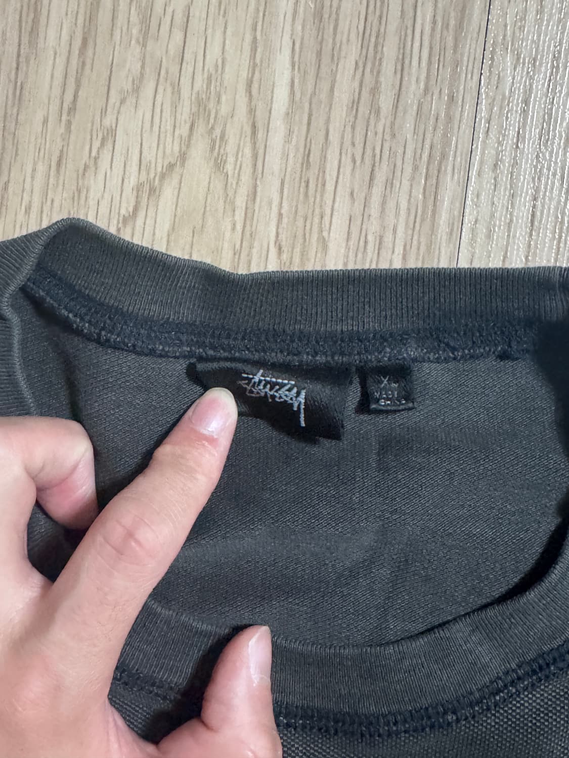 스투시 코튼 풋볼 피그먼트 다이드 크루넥 블랙 XL 상품이미지3