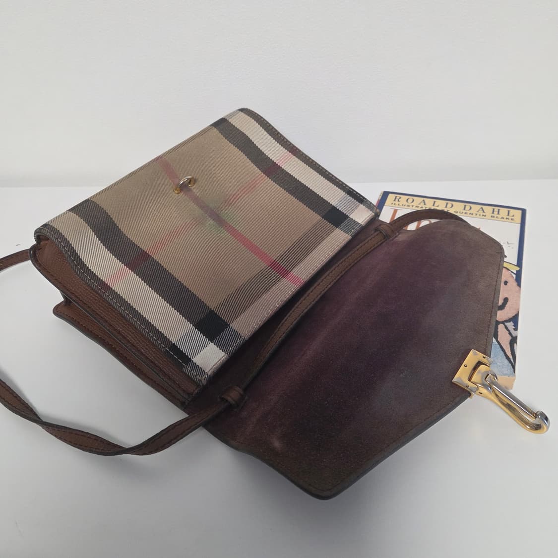 BURBERRY 버버리 정품 맥켄 크로스백 숄더 패브릭 레더백 빈티지체크 상품이미지6