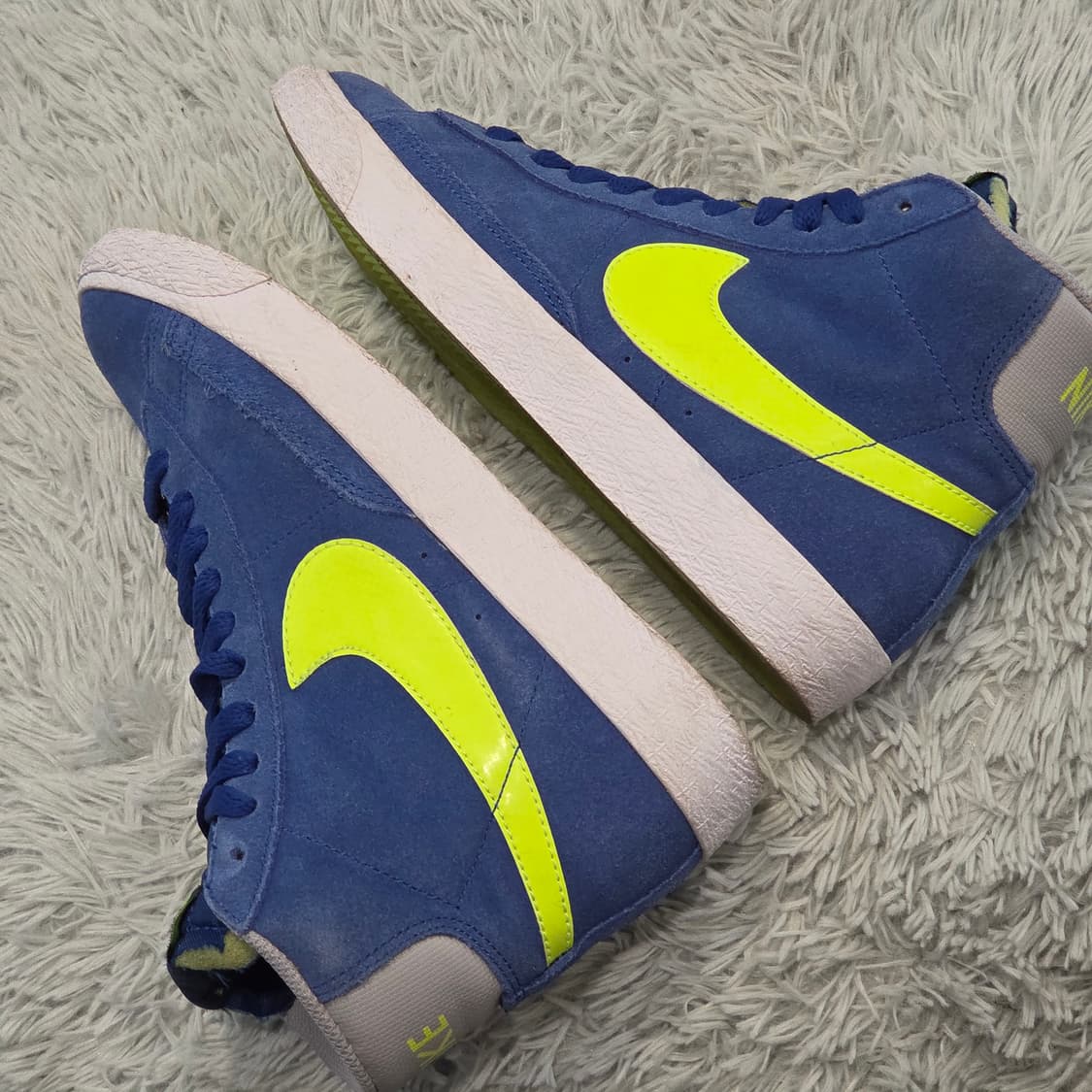 4q-15:나이키 블레이저 미드 스웨이드 블루/볼트 (23cm) 상품이미지7