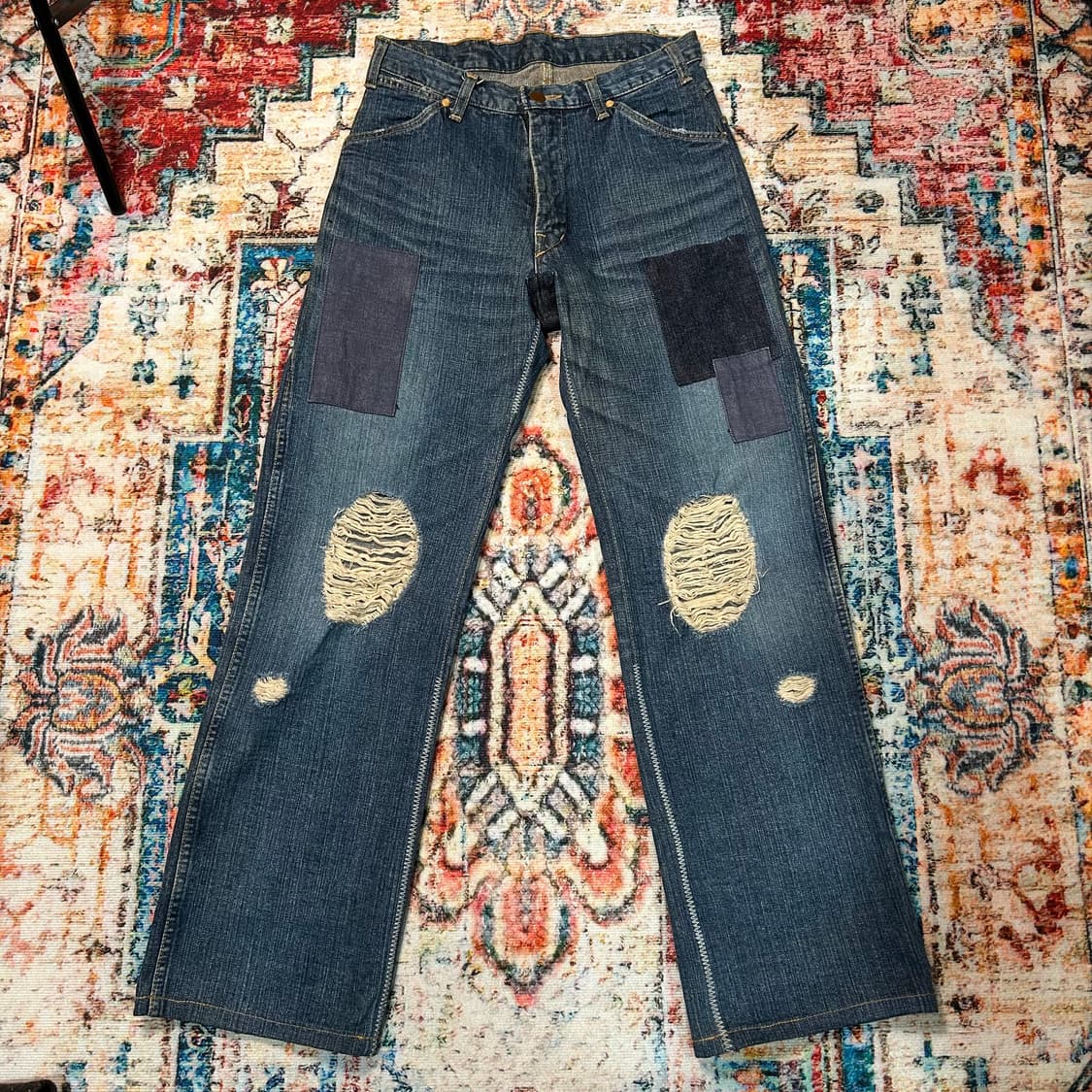 [29] 넘버나인 03AW 커트코베인 패치워크 데님팬츠 상품이미지1