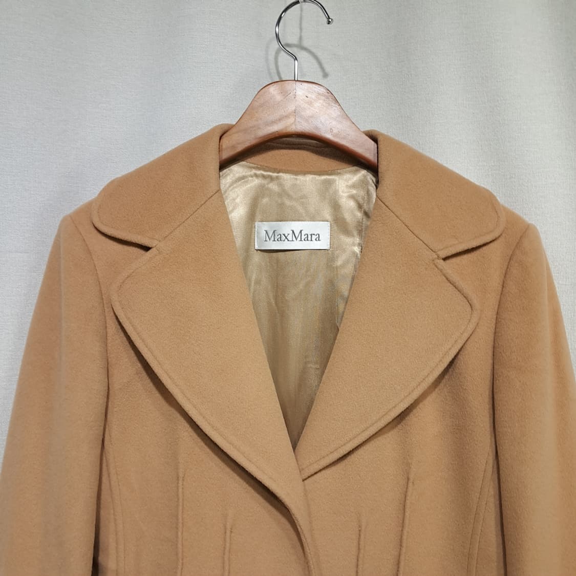 CL224 L 막스마라 90s 앙고라울 카멜 싱글 코트 상품이미지2