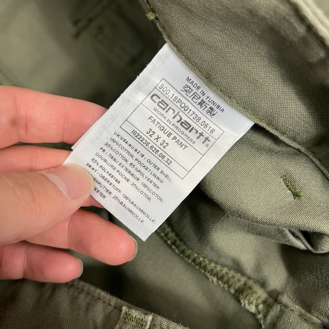 칼하트 WIP FATIQUE 워크 팬츠 카키 상품이미지7