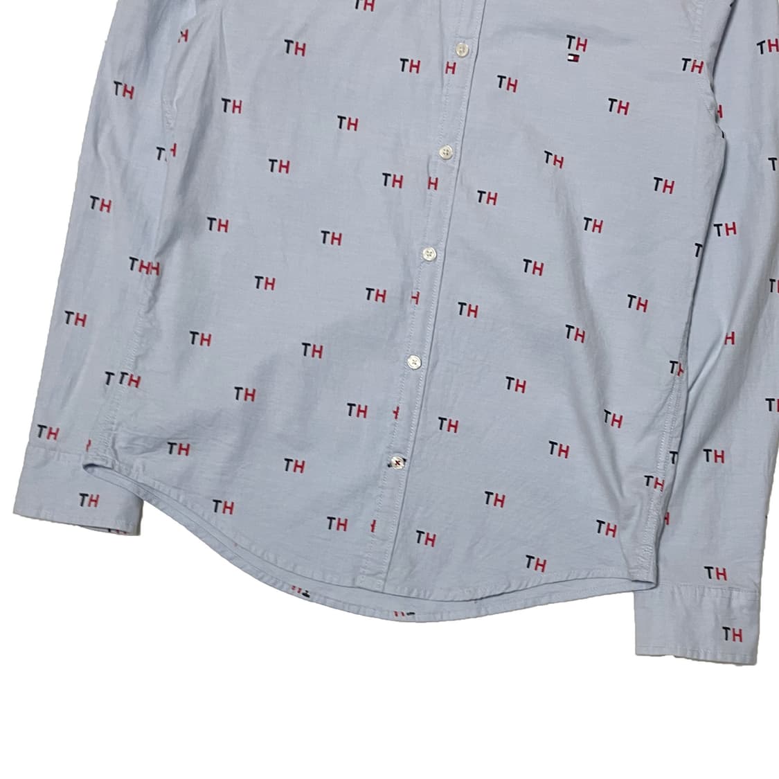 타미힐피거 소라색 미니로고 셔츠 상품이미지4