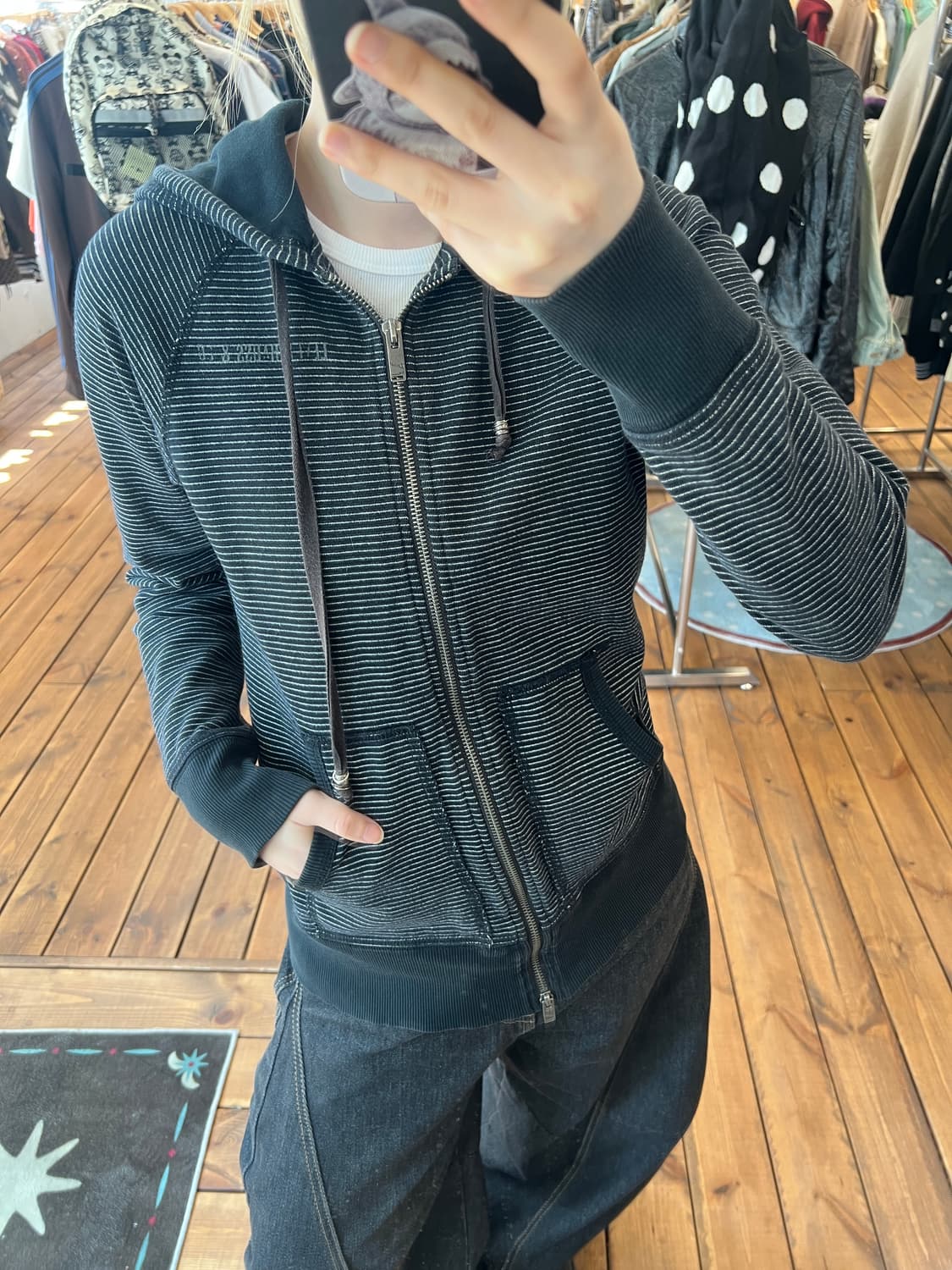 리바이스 블랙 스트라이프 후드집업 상품이미지4