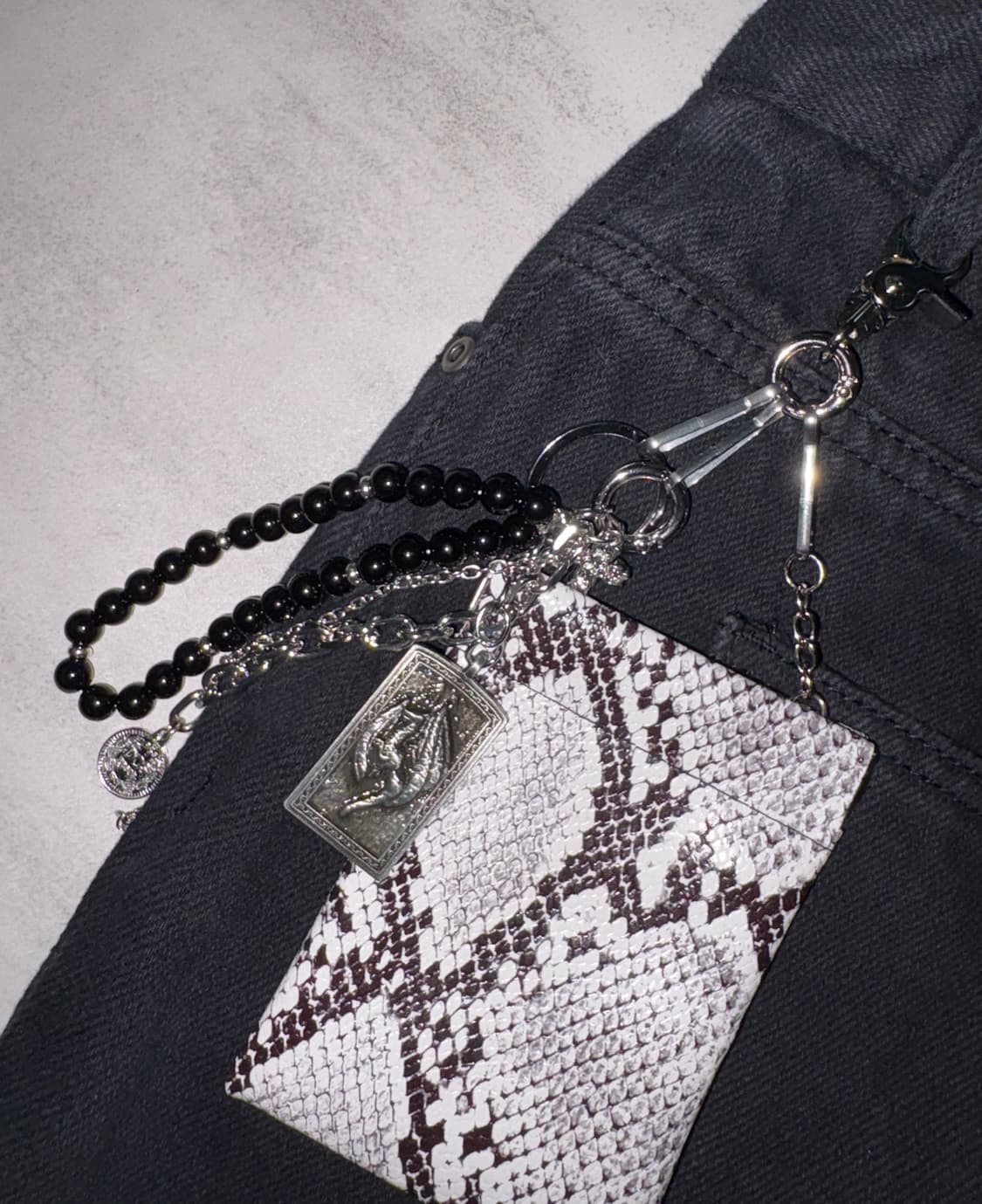 뱀무늬 카드지갑 구성 키링⚕️ 상품이미지1
