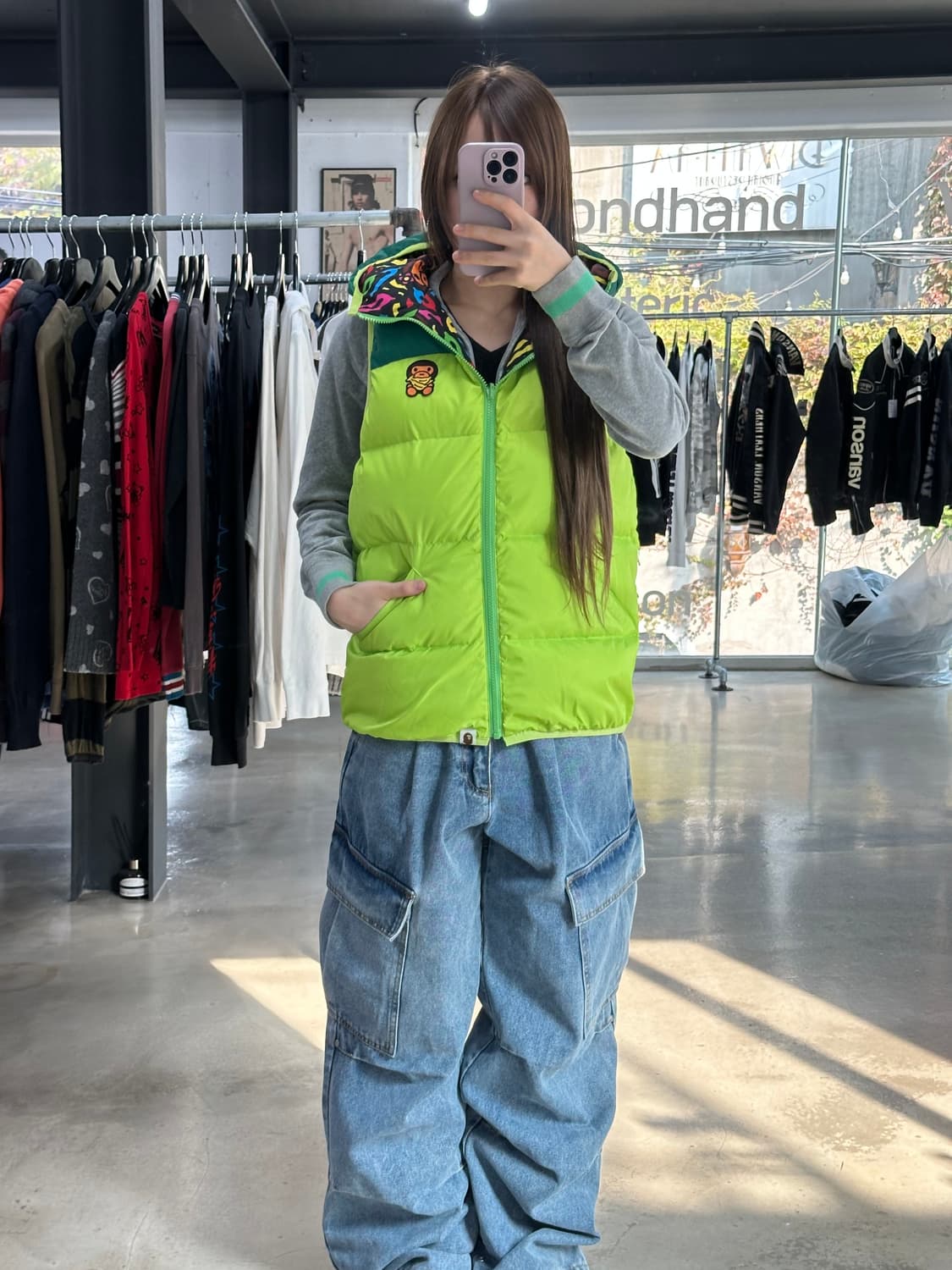 베이프 리버시블 마일로 사파리 패딩베스트 상품이미지2