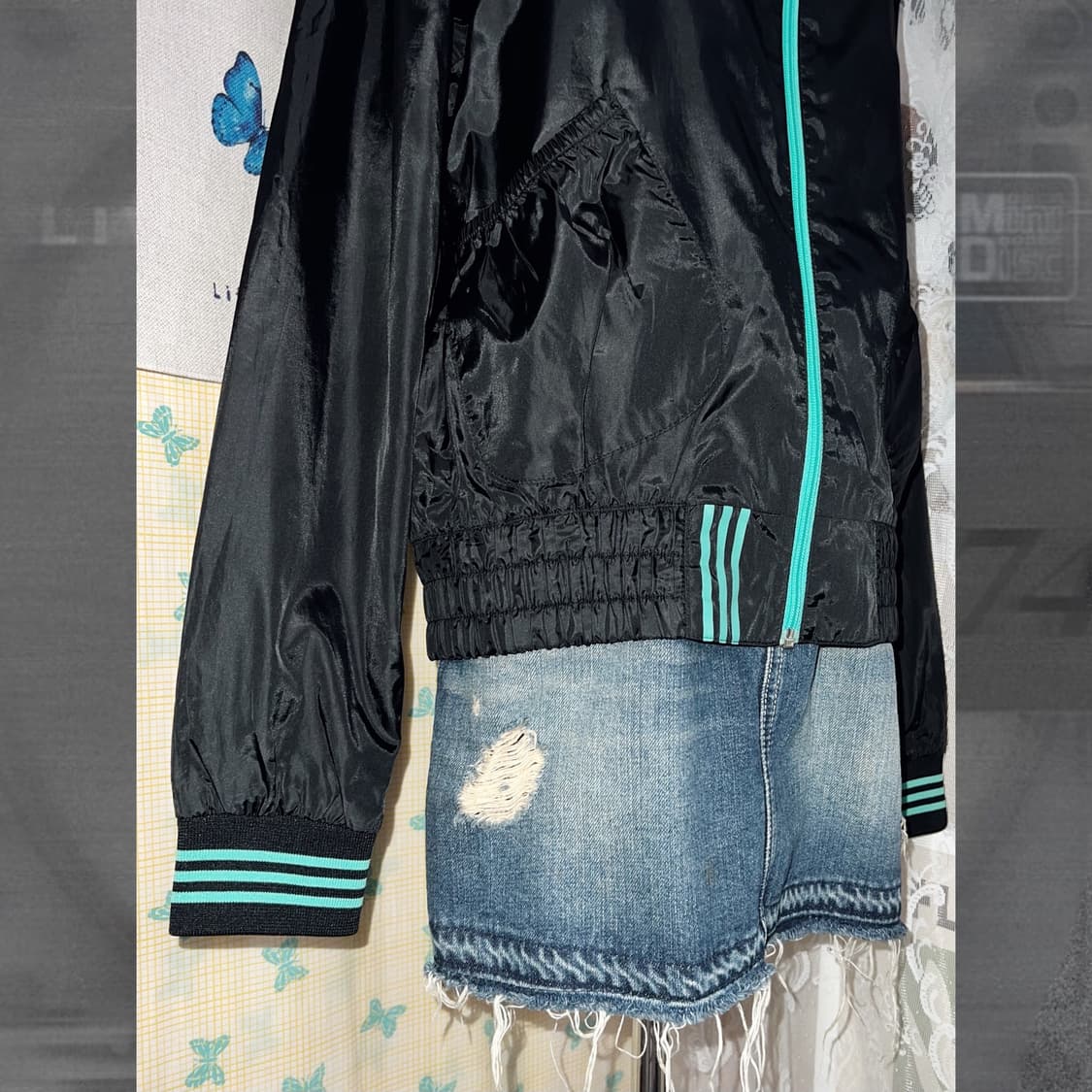 아디다스 블랙 & 민트 자켓 상품이미지5