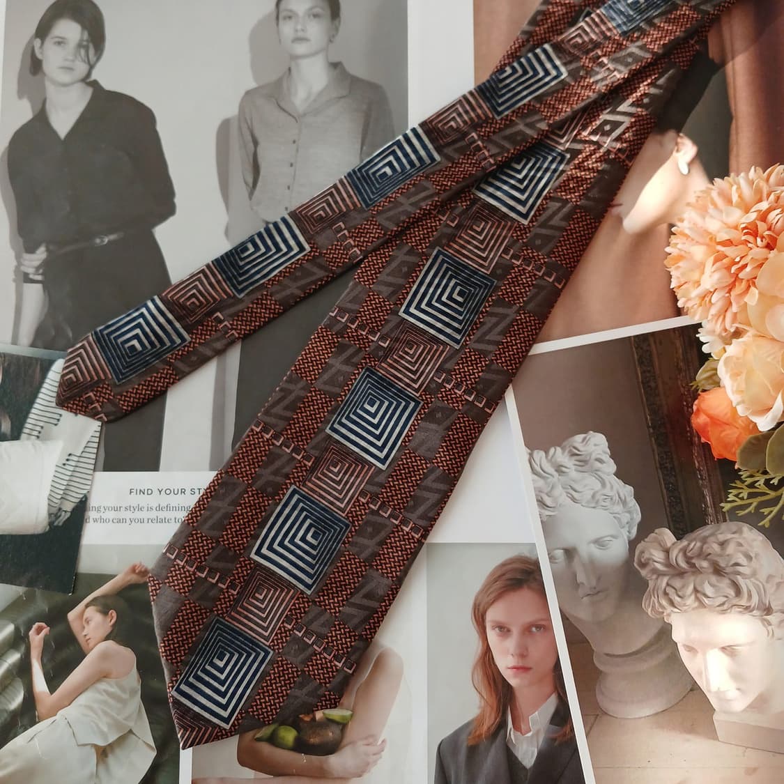 앙드레 게키에르 실크 모자이크 넥타이 9.5cm A+등급 A19218
 상품이미지2