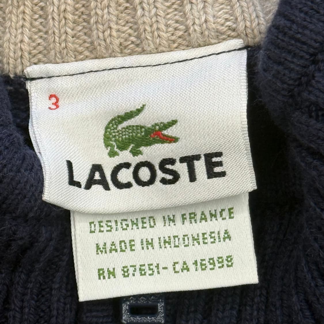 3 라코스테 네이비 코튼 니트 집업 상품이미지4