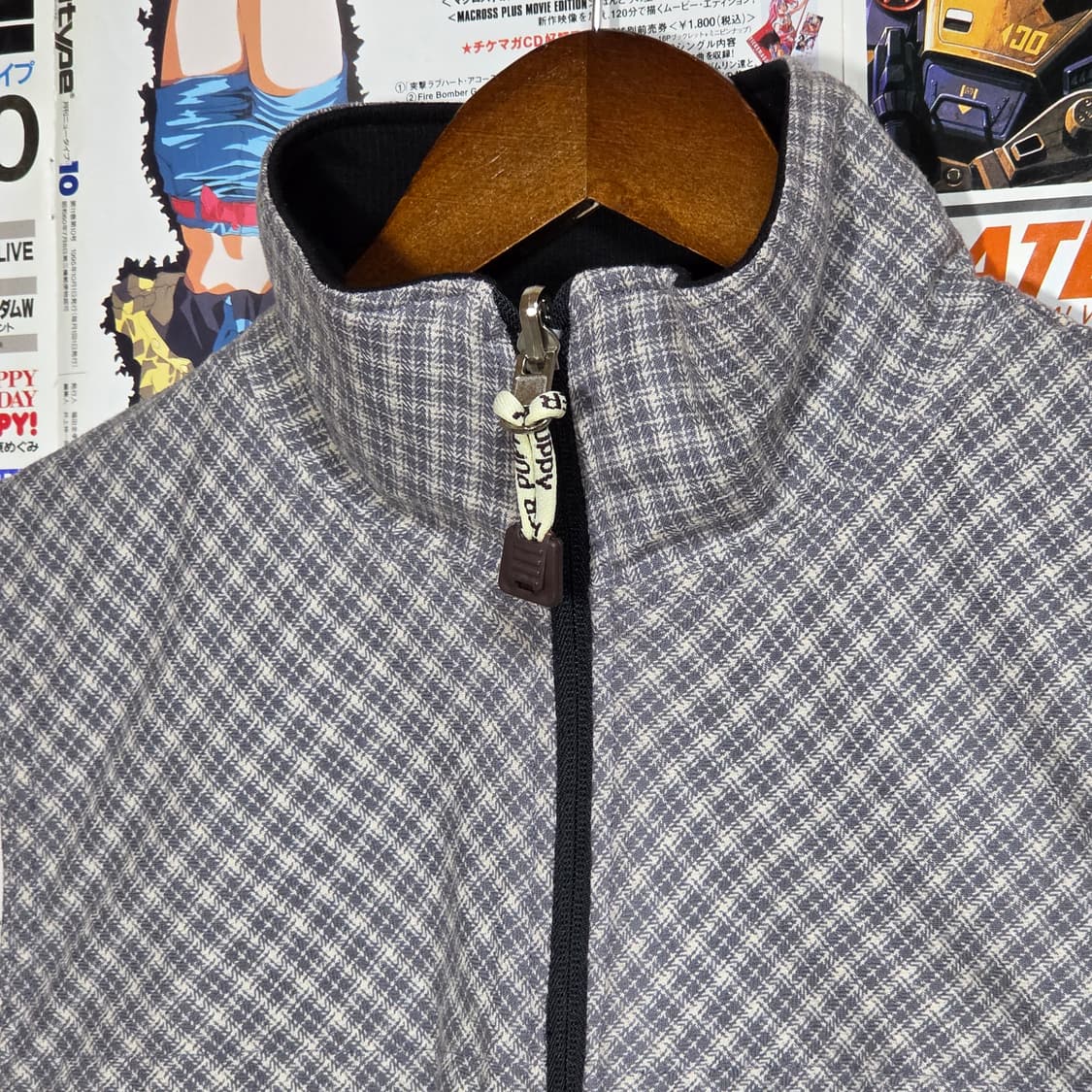 JPN 리버시블 체크 집업 베스트 상품이미지3