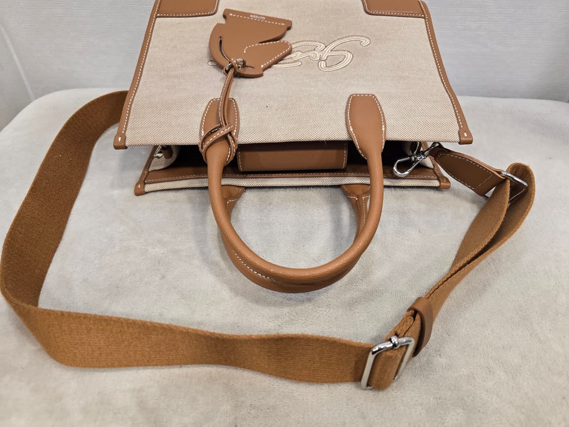 가이거 런던 캔버스 소가죽 토트백 숄더백 크로스백 아이보리 상품이미지6