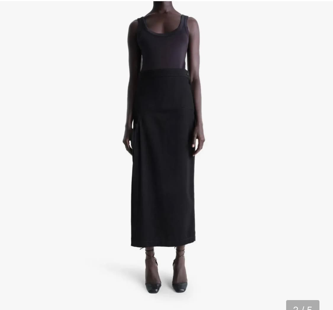 르메르 Midi skirt with slit-블랙, 34사이즈 상품이미지2