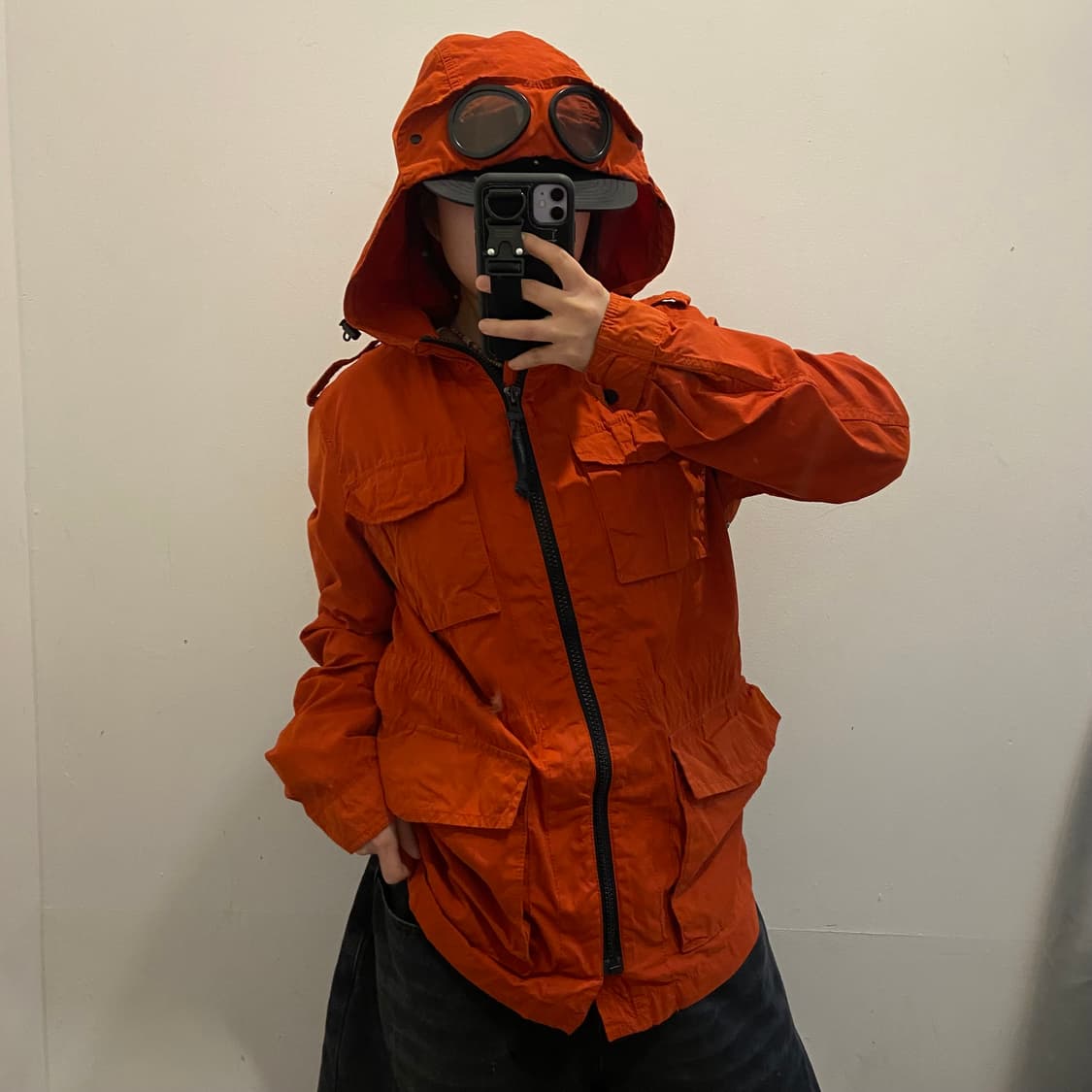C.P 컴퍼니 오렌지 고글 후드 자켓 상품이미지1