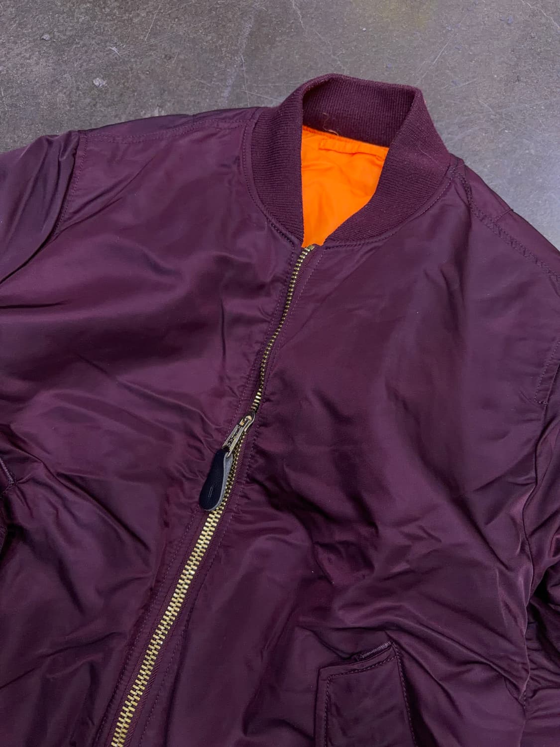 알파인더스트리 MA-1 마룬 항공점퍼 버건디 XL 상품이미지3