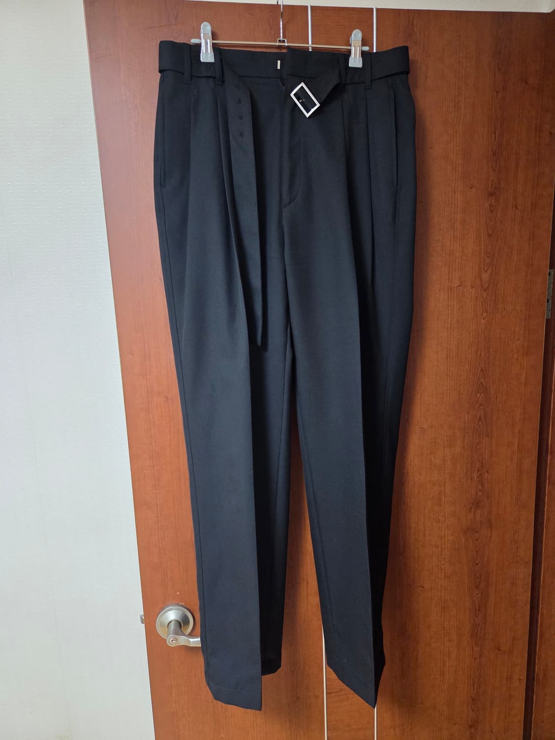 인사일런스 벨티드 투플리츠 울팬츠 블랙 M 상품이미지1