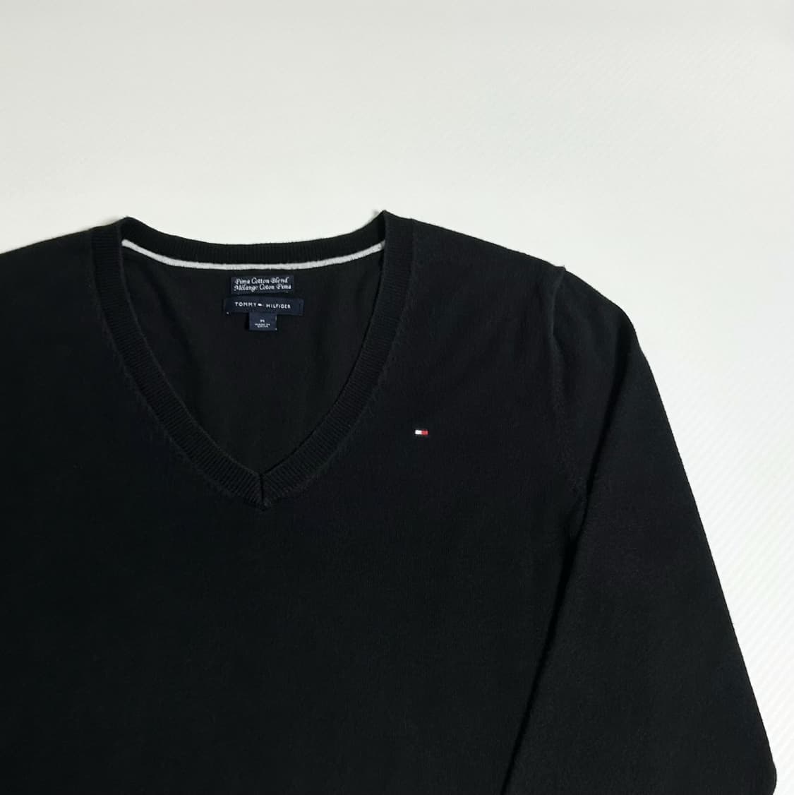 [M] Tommy 타미힐피거 우먼즈 피마코튼 브이넥 니트 상품이미지2