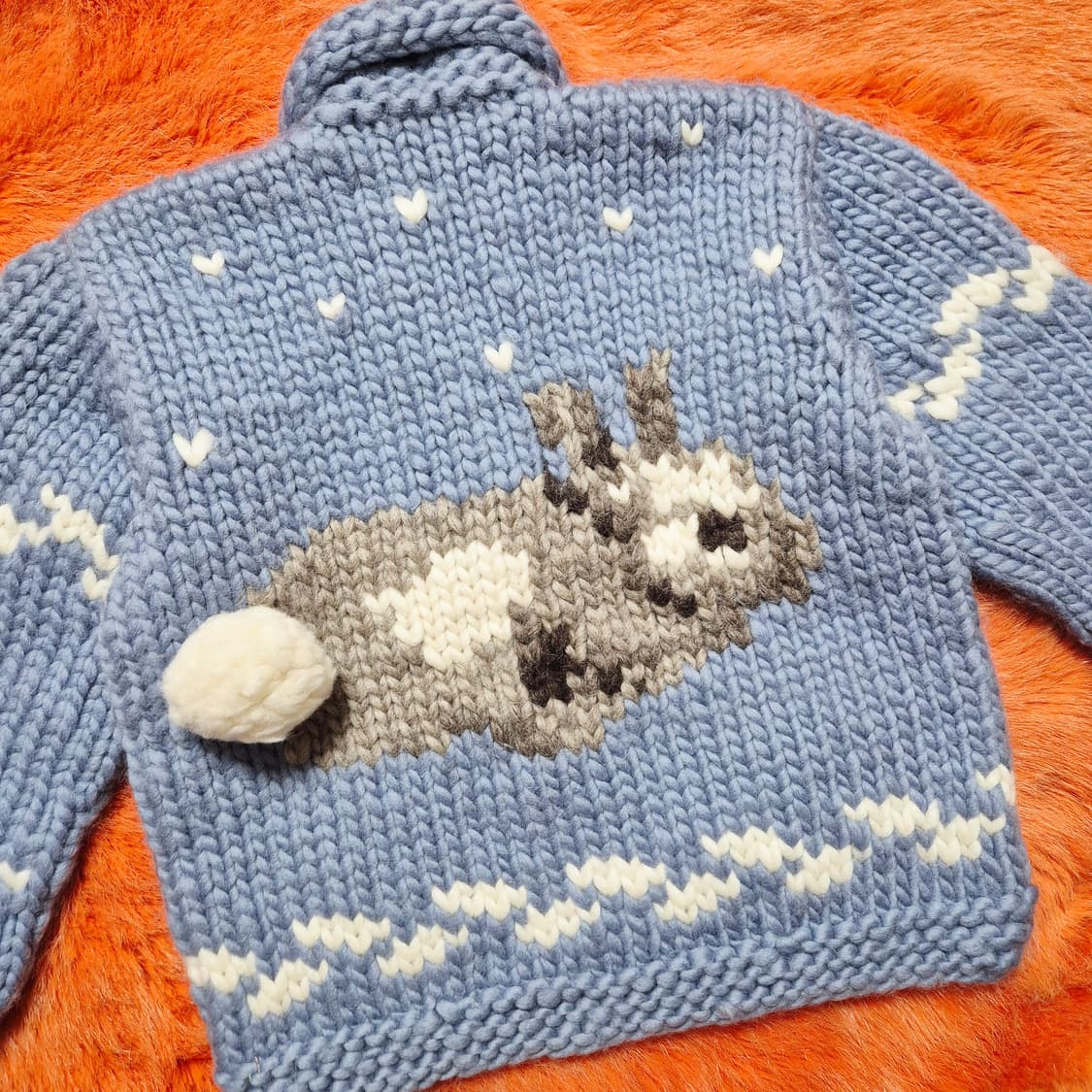 FAB 캐나다 토끼 패턴 코위찬 키즈120 새상품 상품이미지2